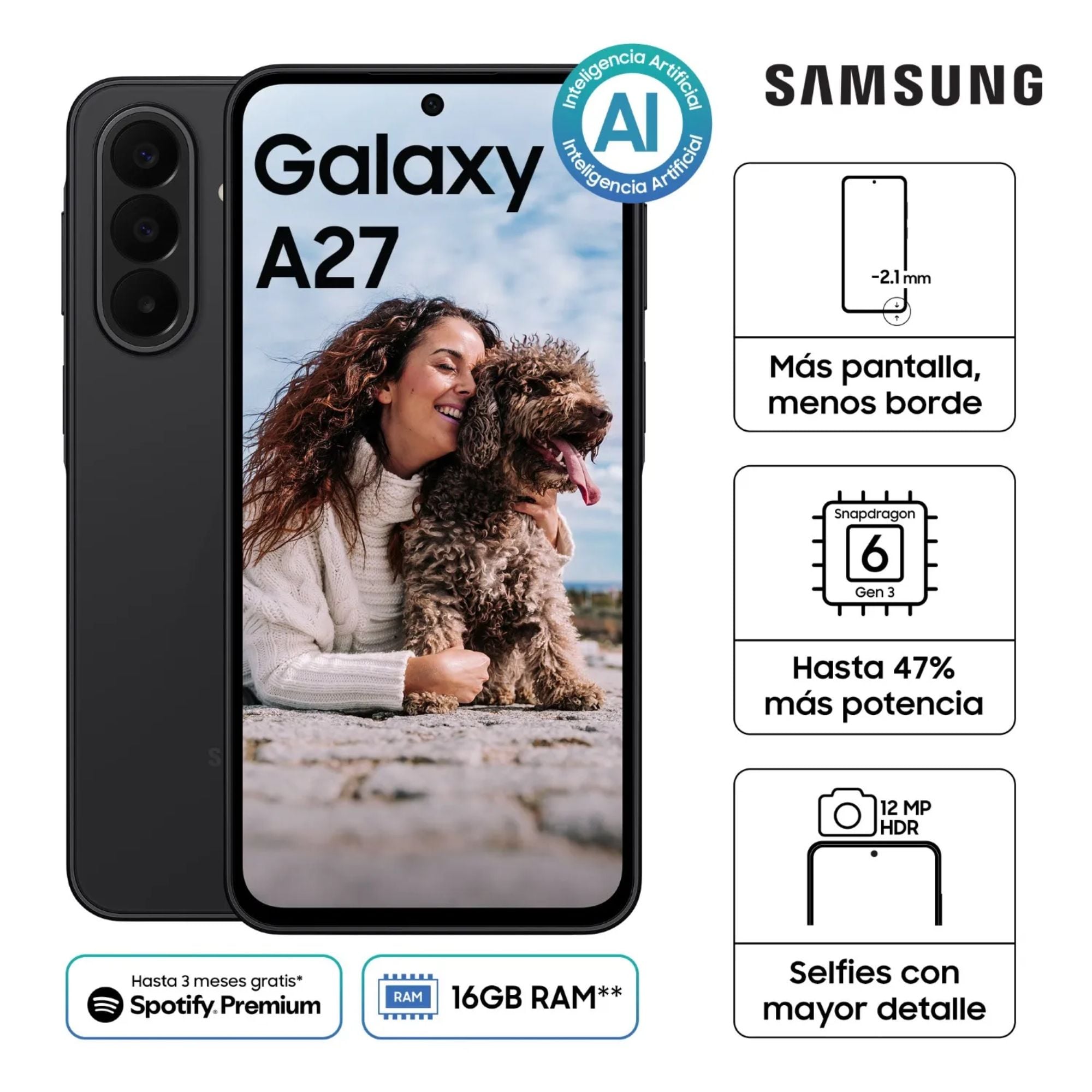 CELULAR SAMSUNG GALAXY A27 5G 8GB 256GB NEGRO - 1