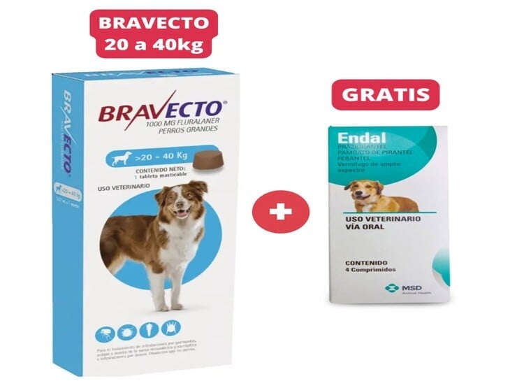ANTIPULGAS BRAVECTO PARA PERROS DE 20 - 40 KG - 1