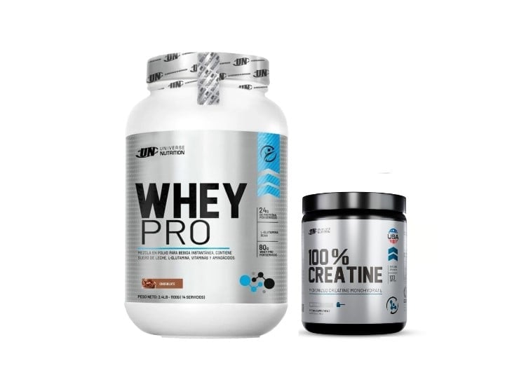 PROTEÍNA WHEY PRO 1.1 KG CHOCOLATE + CREATINA UNIVERSAL NUTRITION - 1