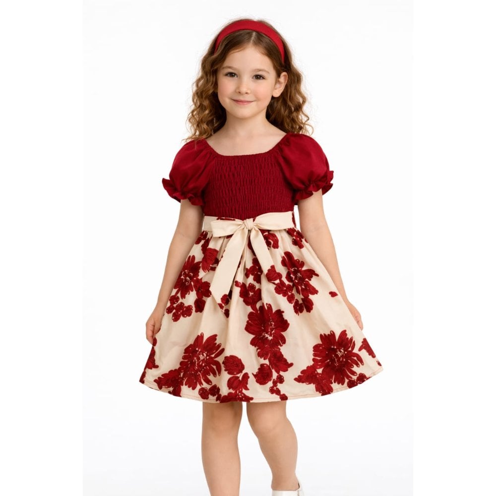 VESTIDO FLORES ROJAS - 1