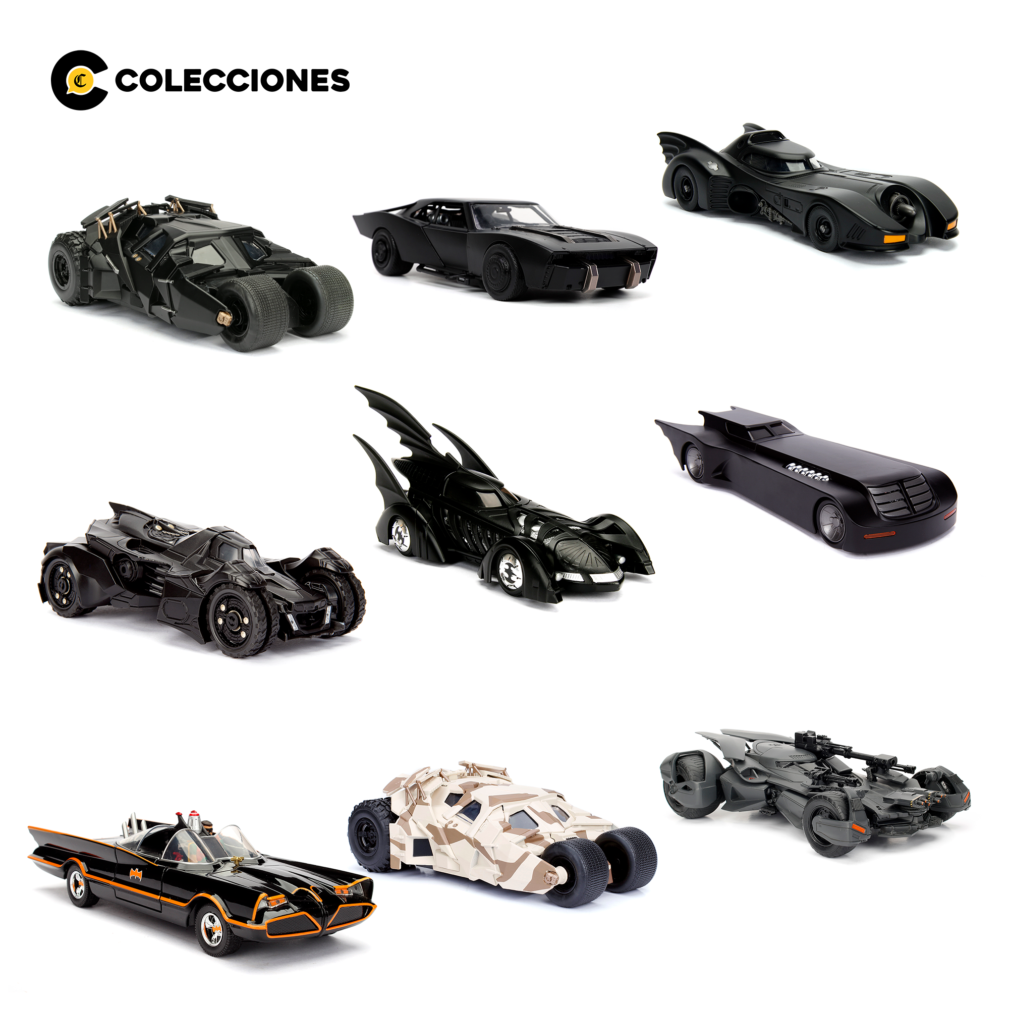 Colección Batimóviles Jada 1:24 – Pack 9 Modelos Icónicos de Batman - 1