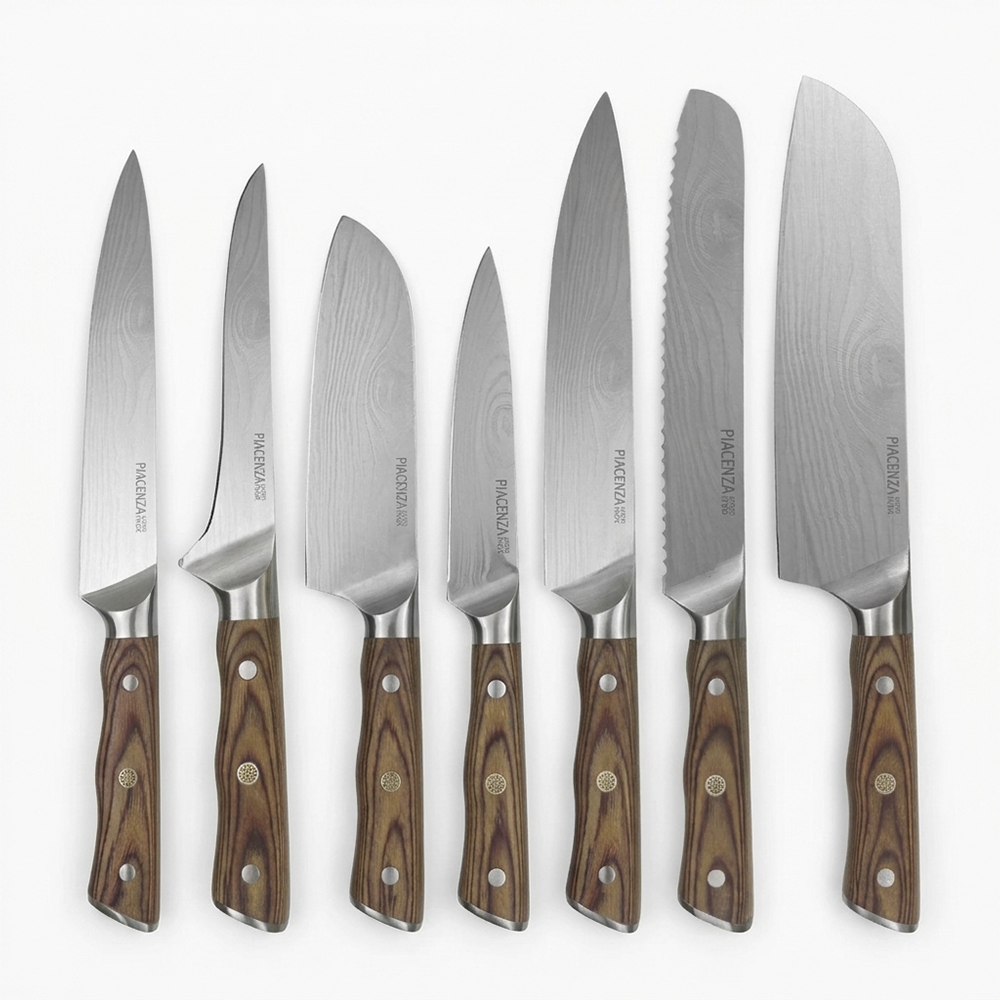 7 CUCHILLOS PAKKAWOOD PIACENZA + 7 RECETARIOS - 1