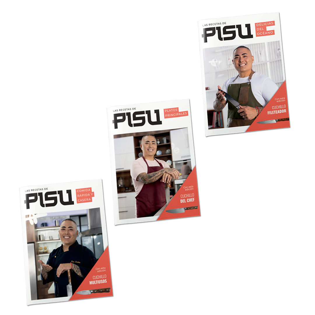 PISU CUCHILLOS - PACK CUCHILLO DEL CHEF + CUCHILLO MULTIUSOS + CUCHILLO FILETEADOR - 3