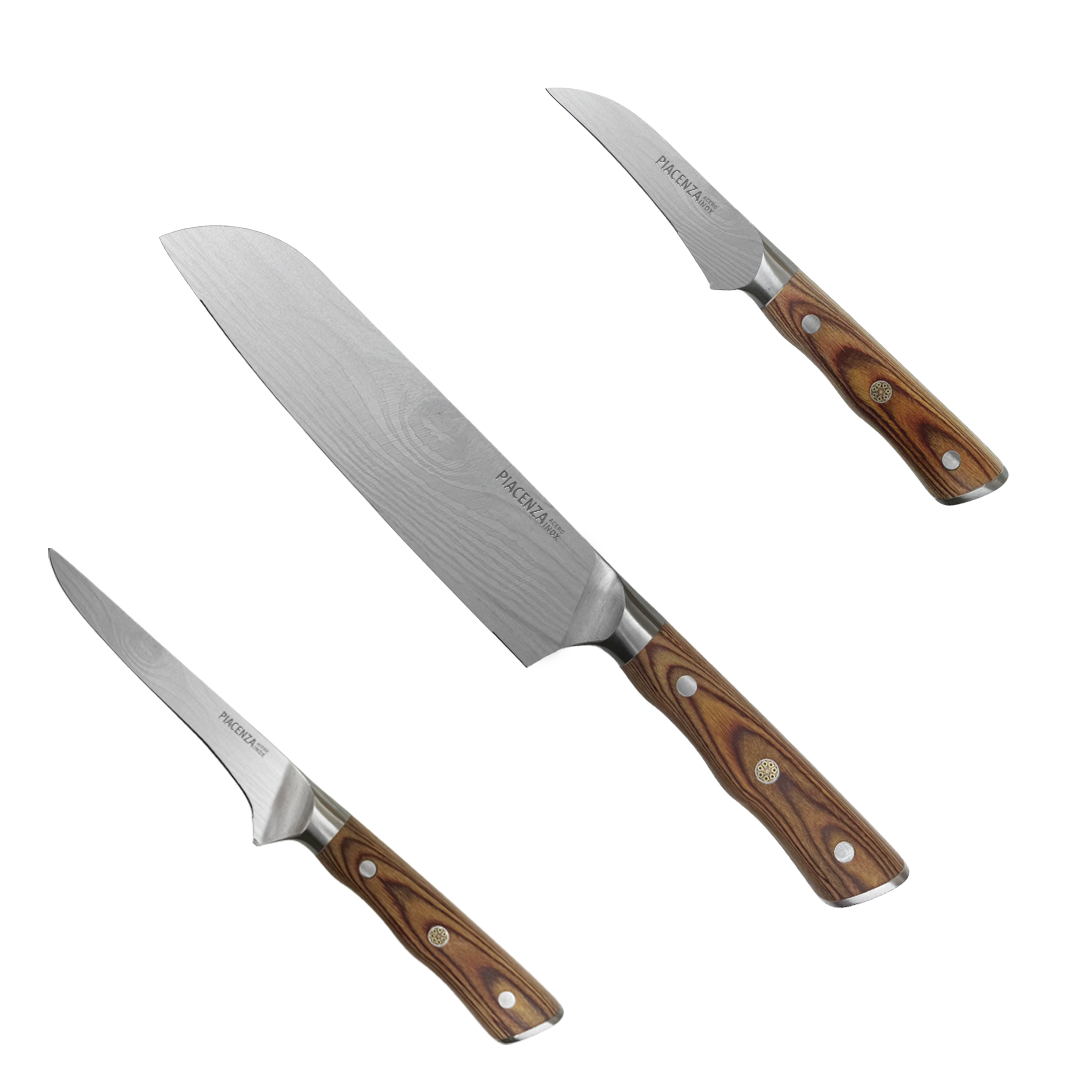 PISU CUCHILLOS - PACK SANTOKU + CUCHILLO PELADOR + CUCHILLO DESHUESADOR - 1