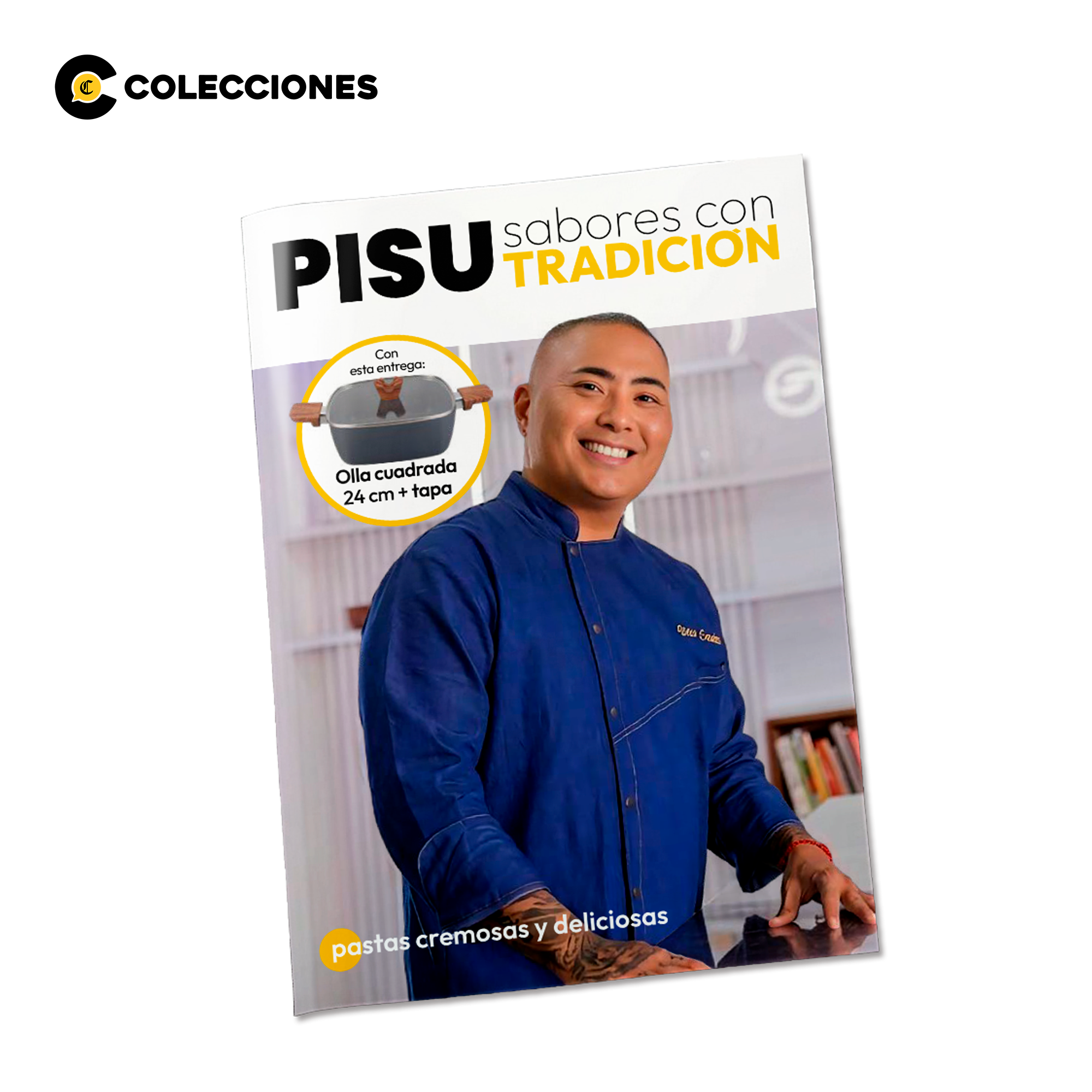 Olla Cuadrada Antiadherente Piacenza 24 cm con Tapa + Recetario - 2