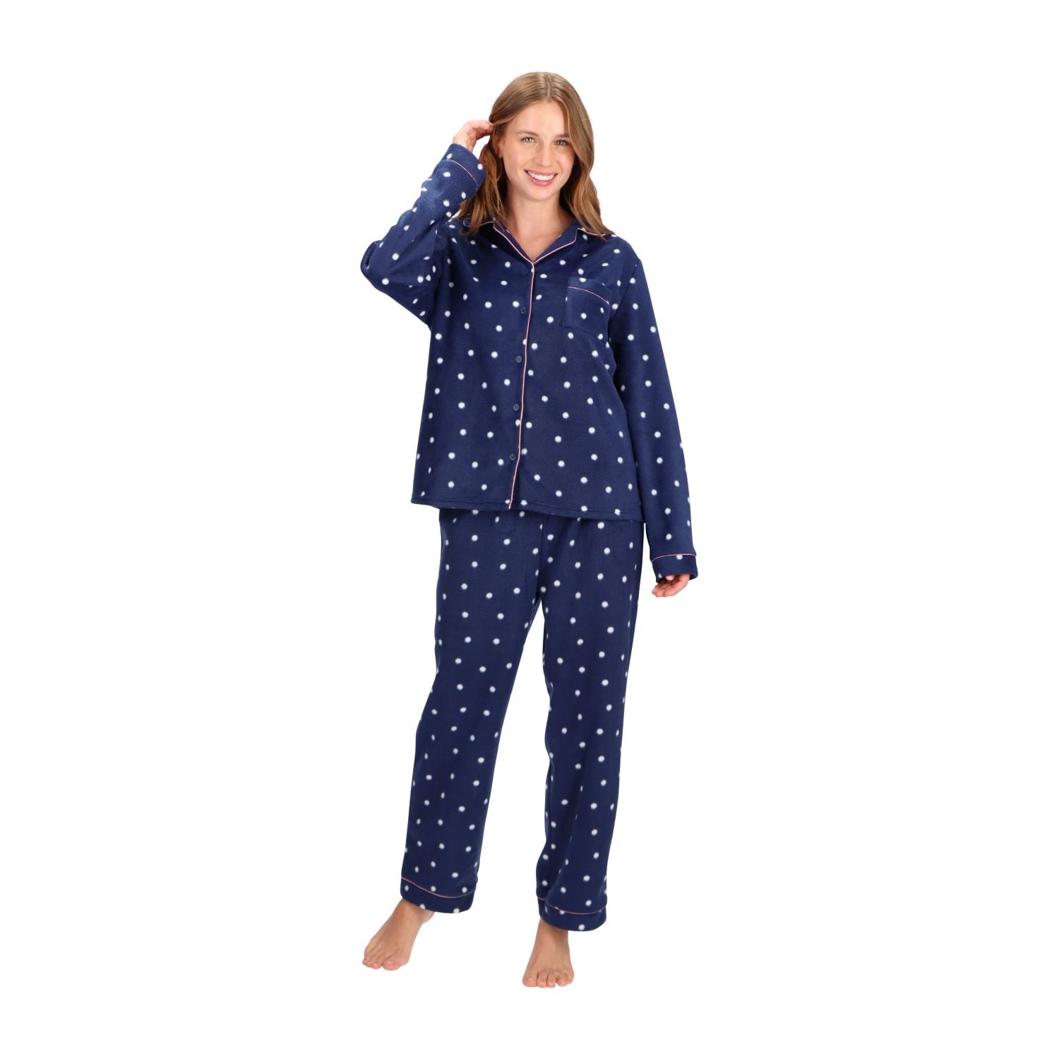 PIJAMA LARGO MICROPOLAR CON PANTUFLAS 31001 - 1