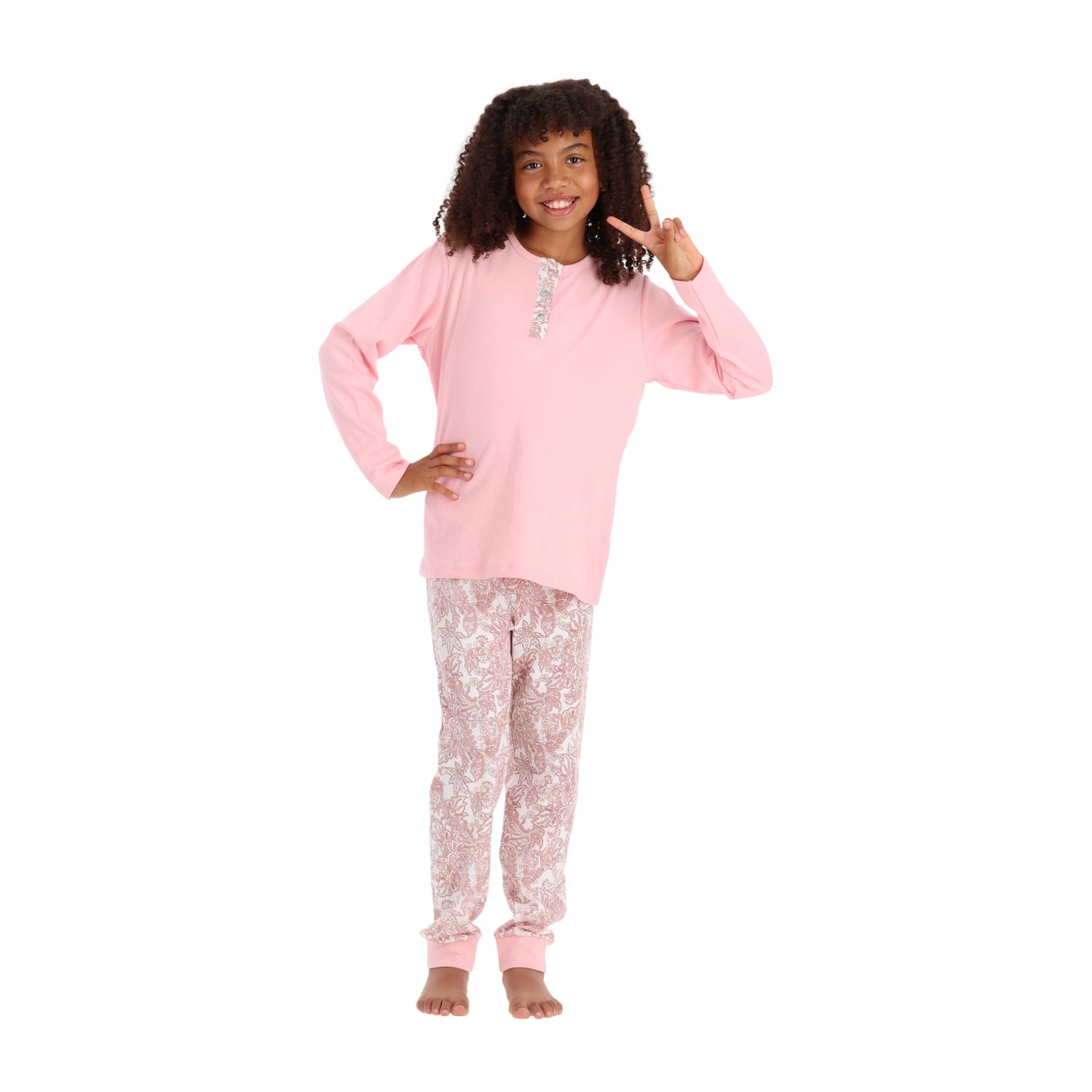 PIJAMA LARGO CAFFARENA ALGODÓN INFANTIL 30936 - 1