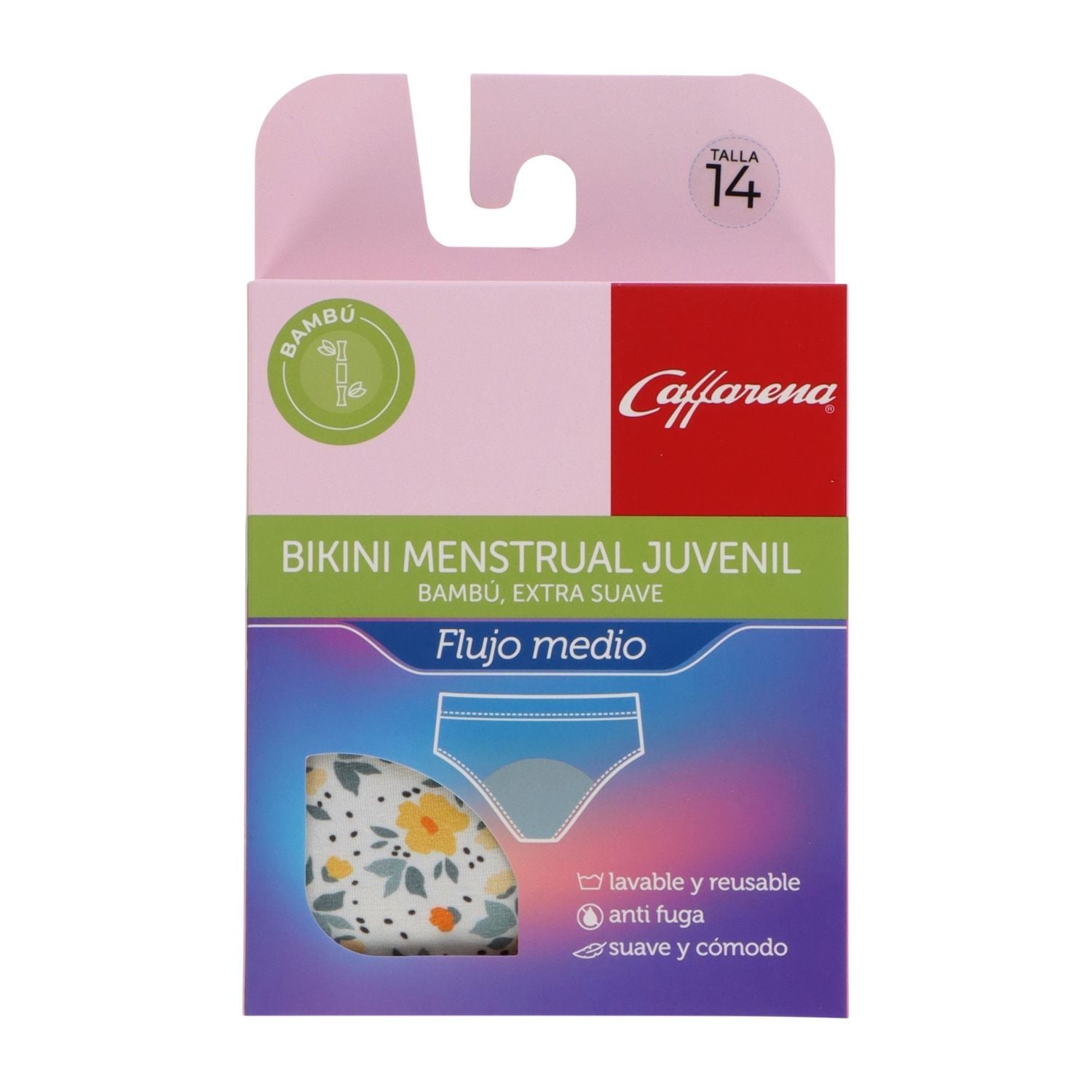 BIKINI MENSTRUAL JUVENIL FLUJO MEDIO BAMBÚ 51438 - 2