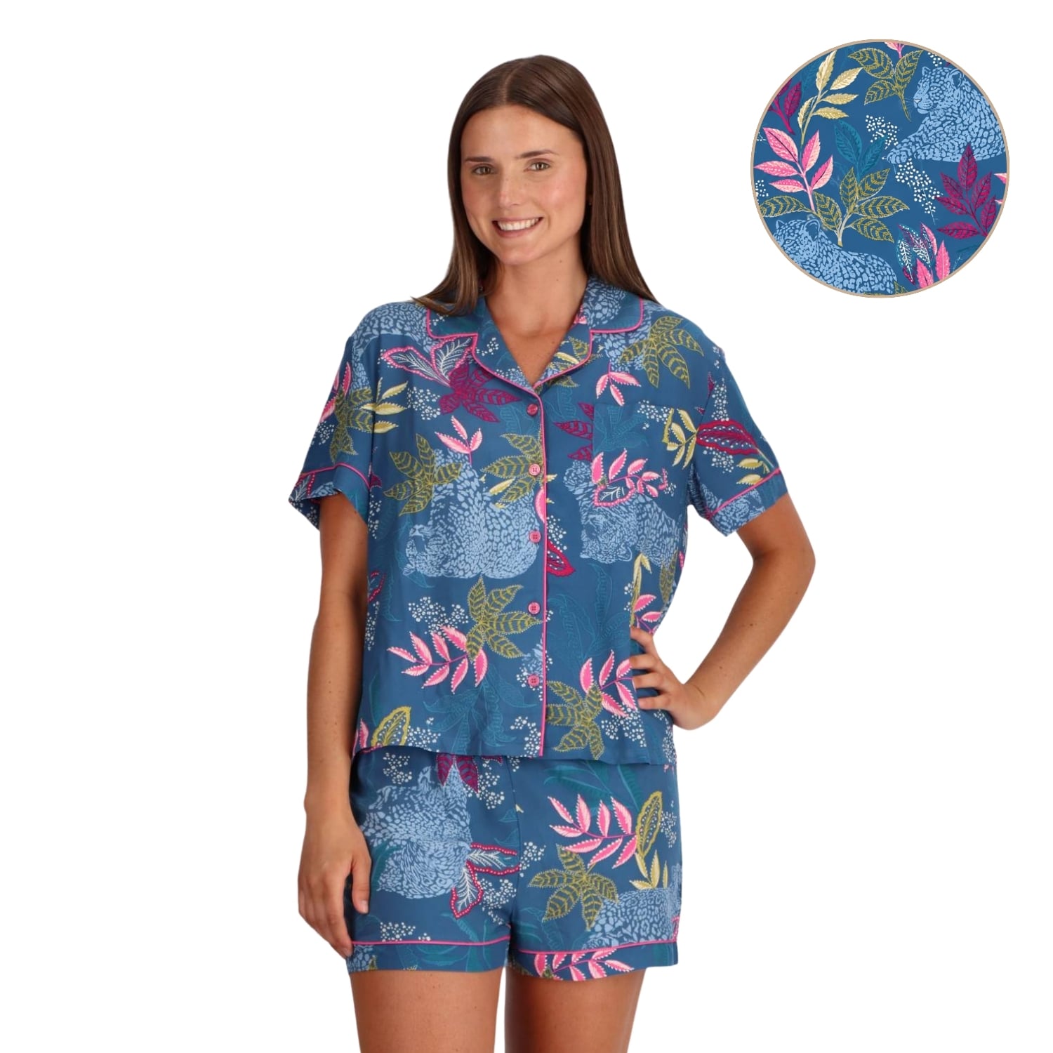 PIJAMA CAFFARENA CAMISERO VISCOSA ESTAMPADO 31062 - 1