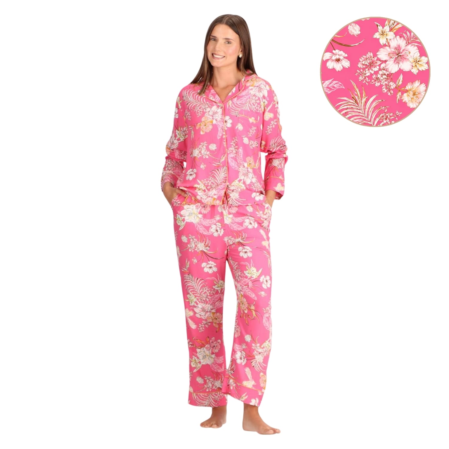 PIJAMA CAFFARENA LARGO CAMISERO VISCOSA 31045 - 1