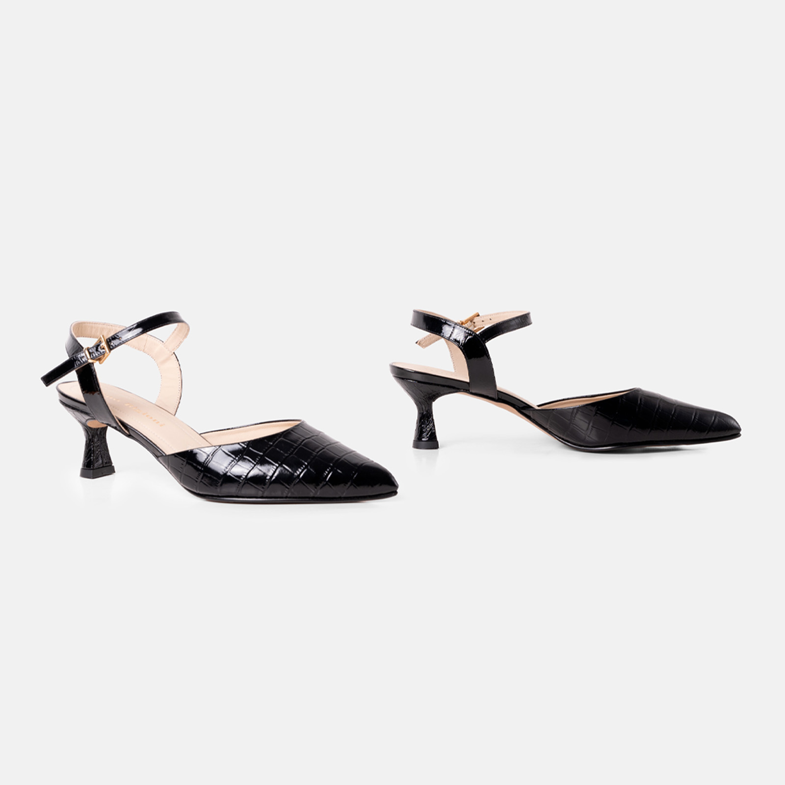 STILETTO JADE CUERO CHAROL CROCO NEGRO - 4