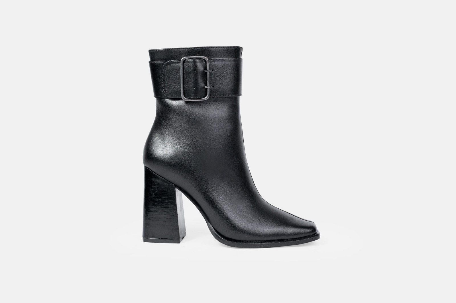 BOTINES MUJER CUERO BIGIONI BTC-2207 NEGRO CORREA ANCHA CON HEBILLA - 1
