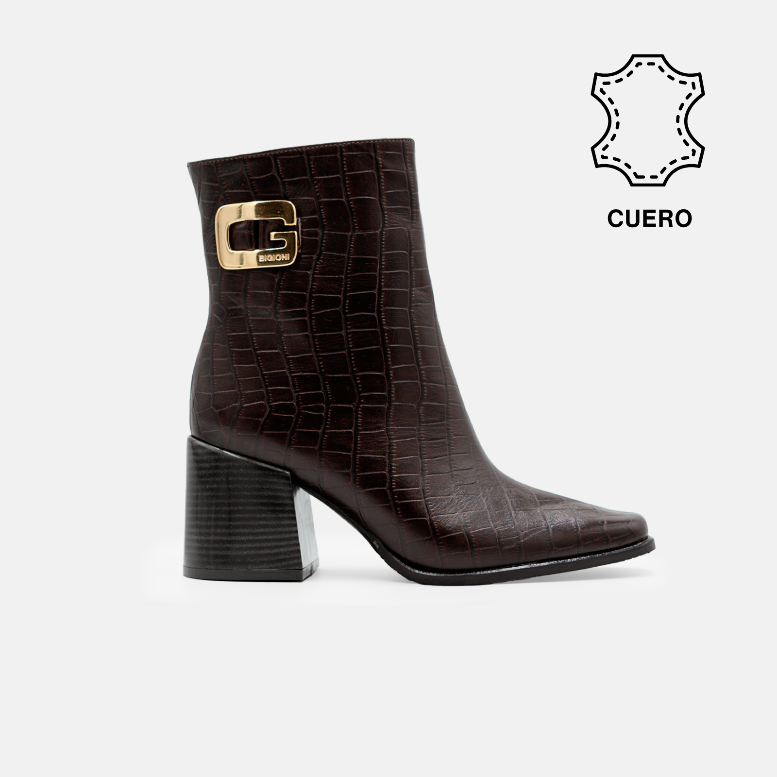 BOTINES MUJER CUERO BIGIONI GIORGIA CAFÉ OSCURO - 1