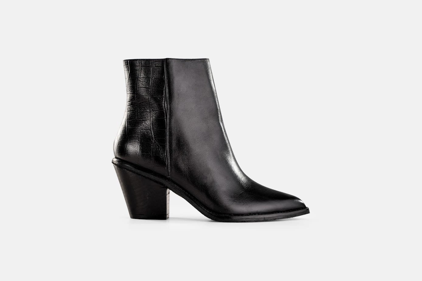 BOTINES MUJER CUERO BIGIONI TEXANO NEGRO - 1
