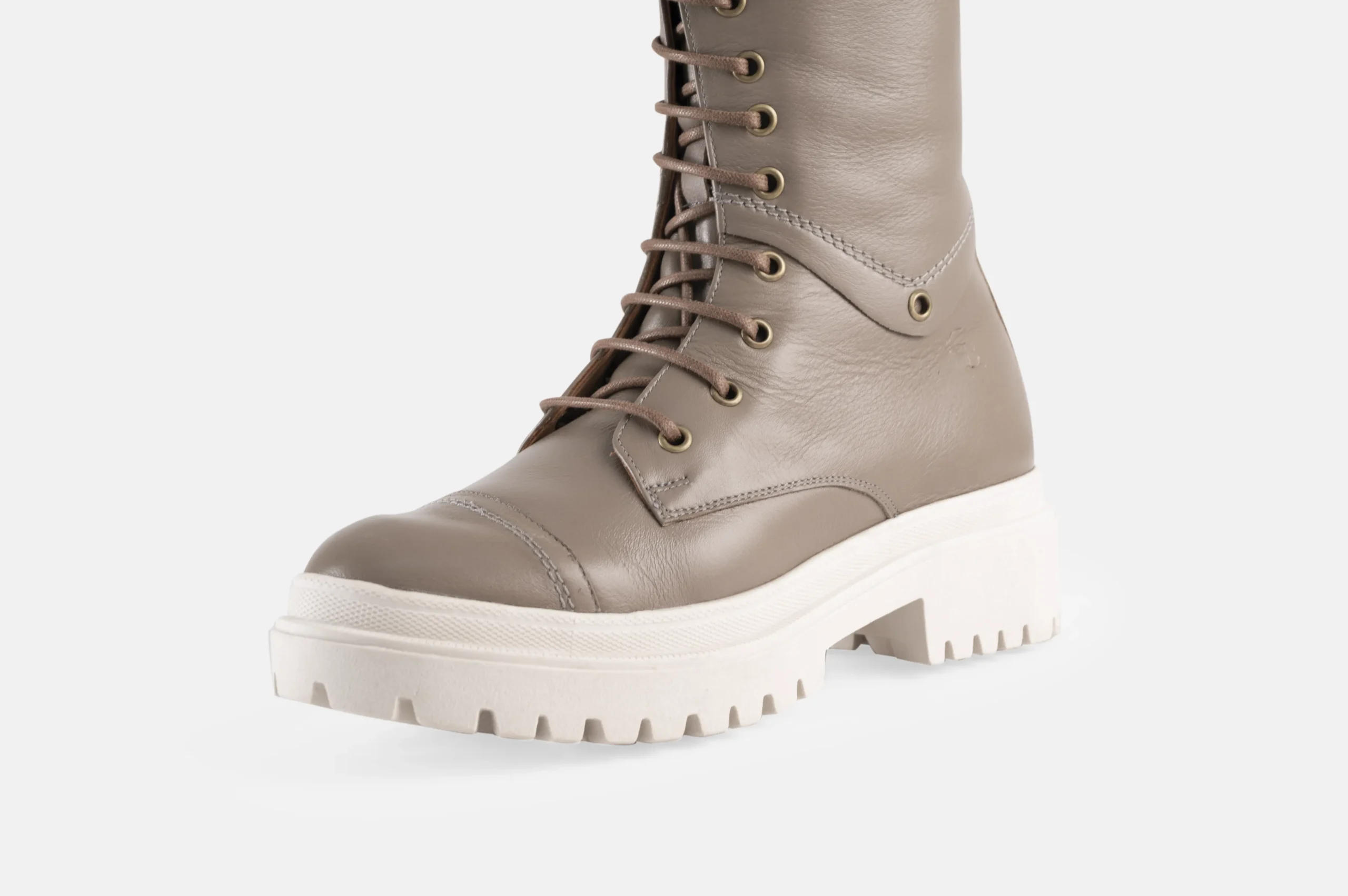 BOTAS MUJER CUERO BIGIONI PISA TAUPE ACORDONADOS - 4