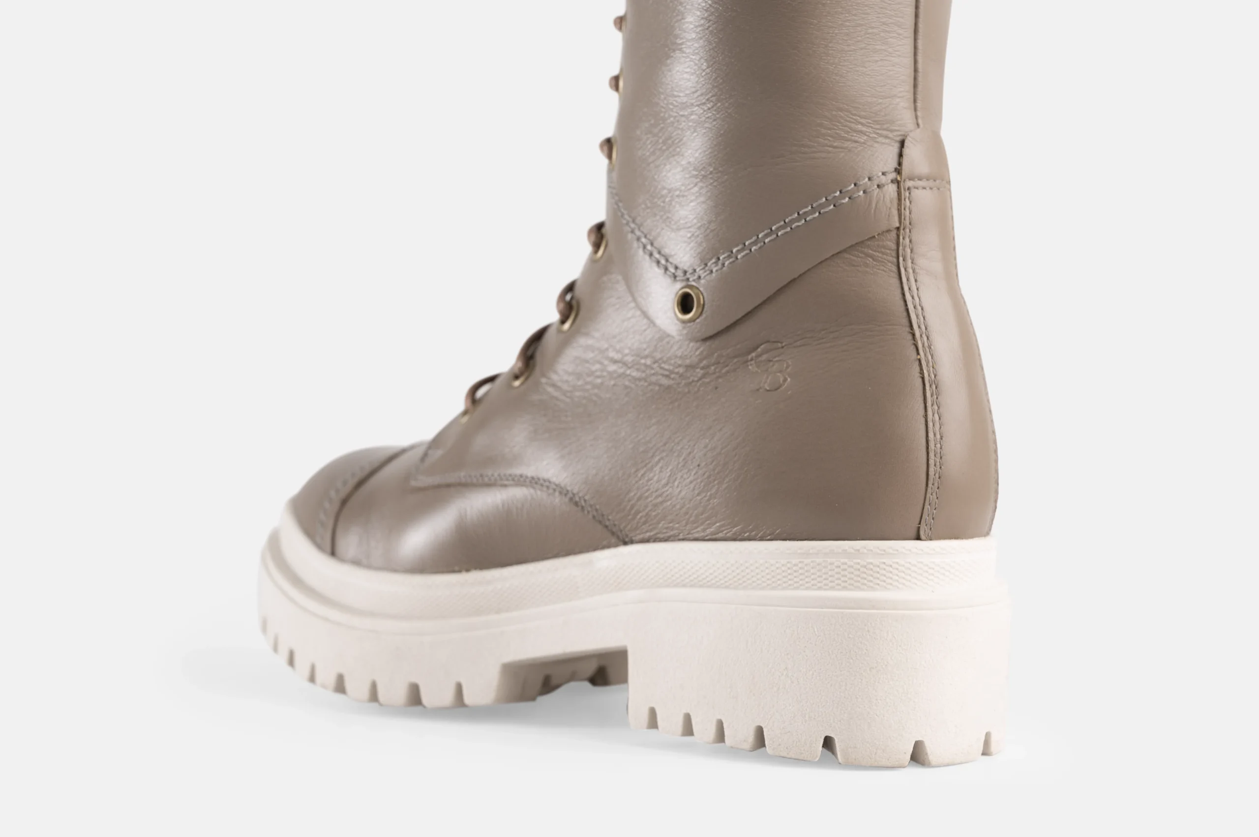 BOTAS MUJER CUERO BIGIONI PISA TAUPE ACORDONADOS - 5