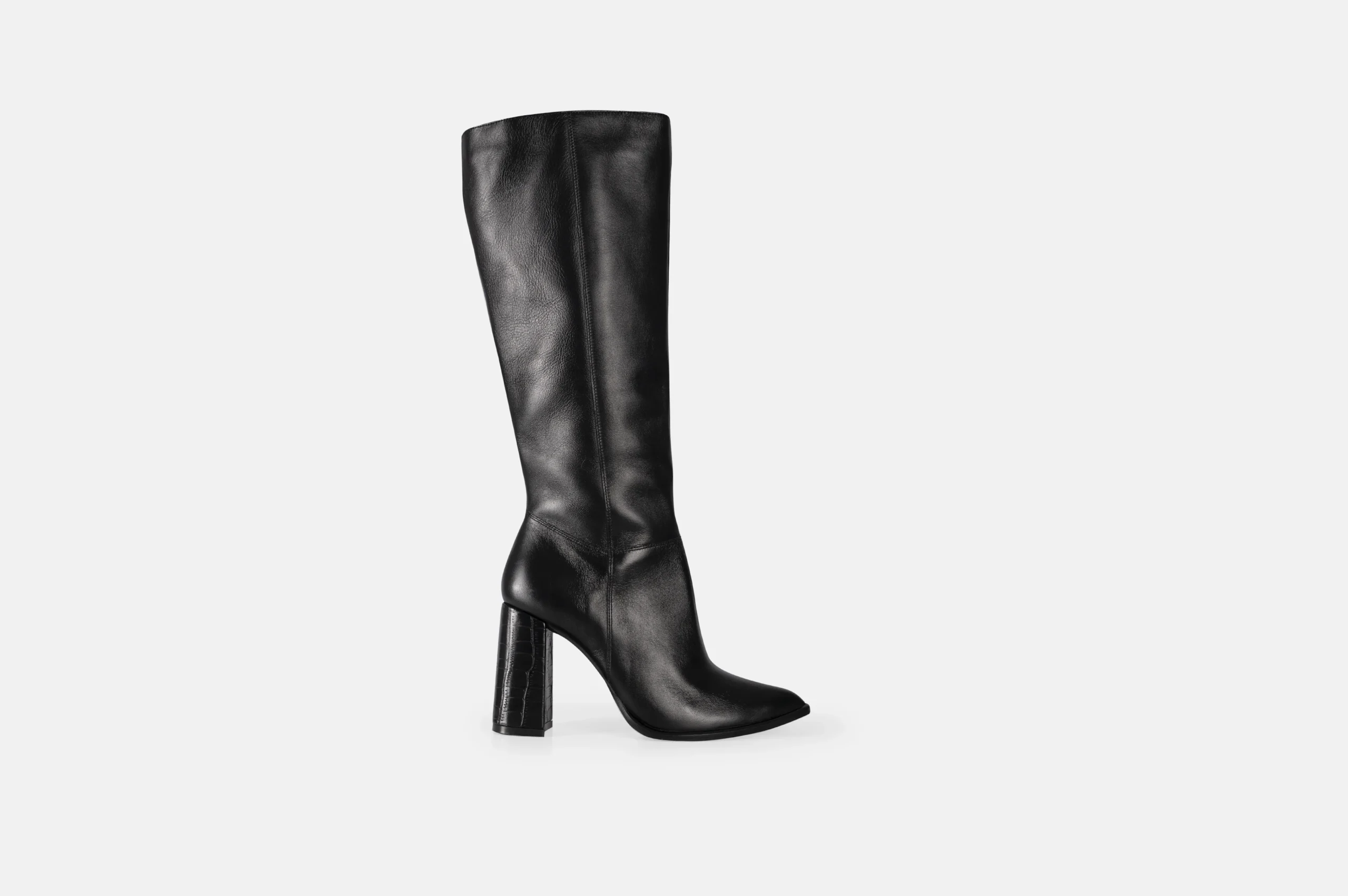 BOTAS MUJER CUERO BIGIONI BL-2301 NEGRO TACO ALTO CUADRADO - 1