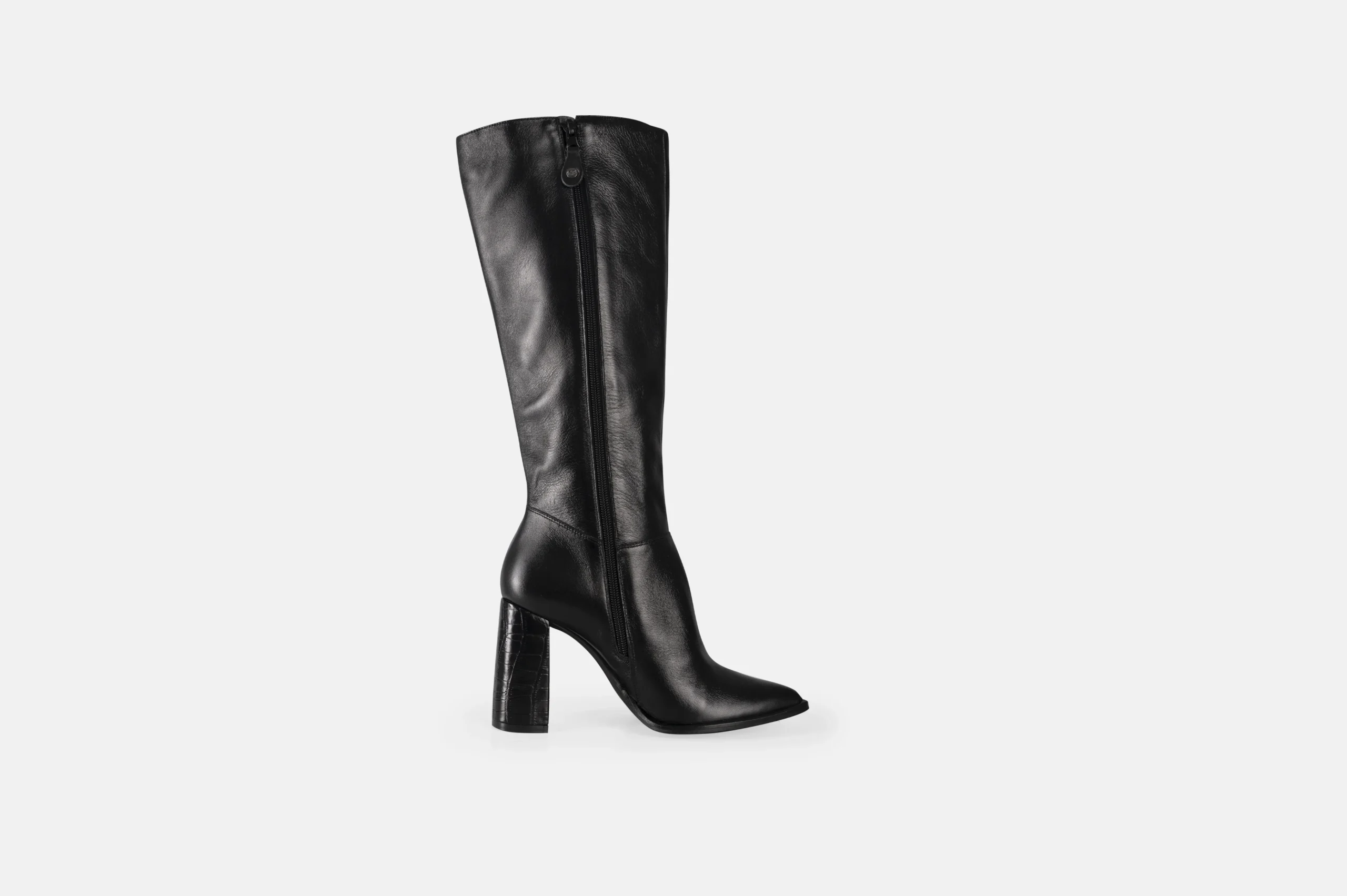 BOTAS MUJER CUERO BIGIONI BL-2301 NEGRO TACO ALTO CUADRADO - 3