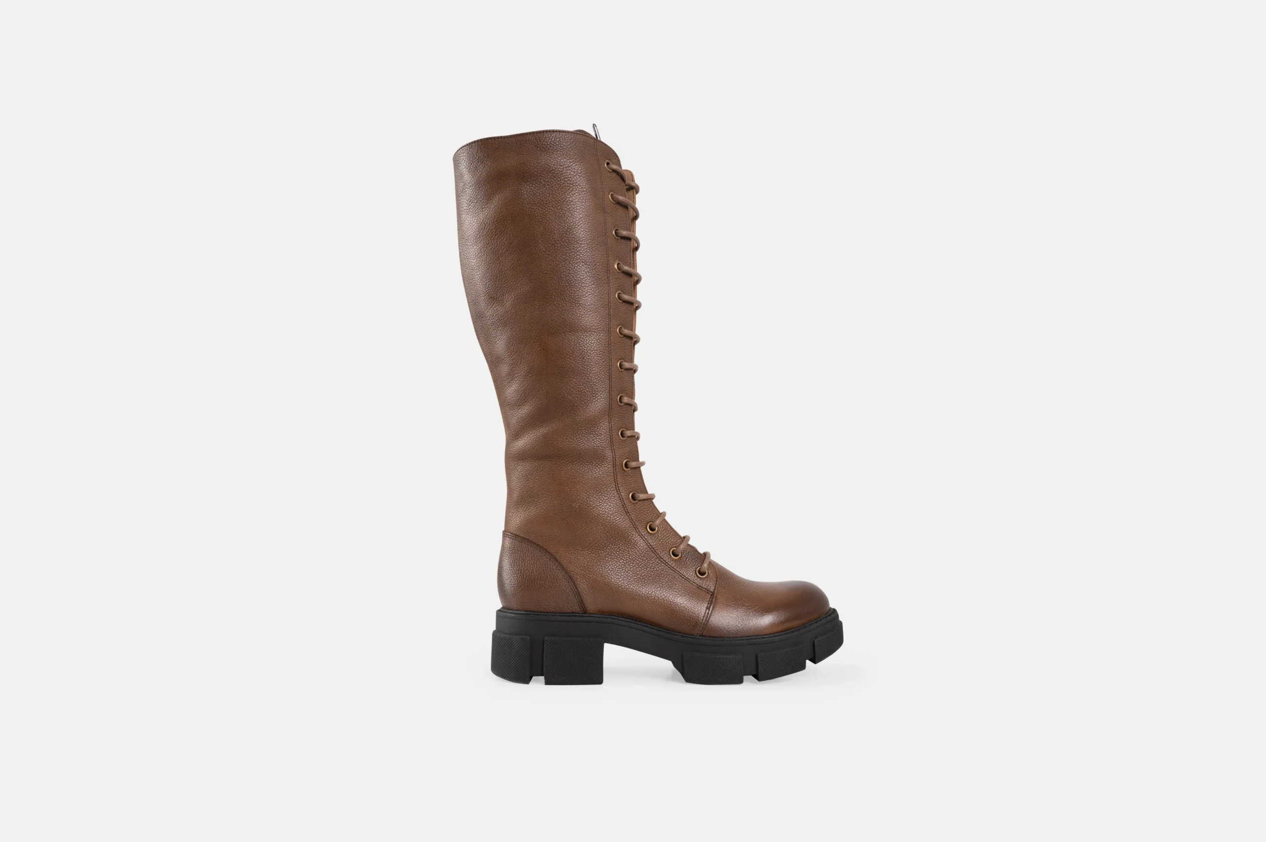 BOTAS MUJER CUERO BIGIONI CHARLOTTE MARRÓN ACORDONADOS - 1