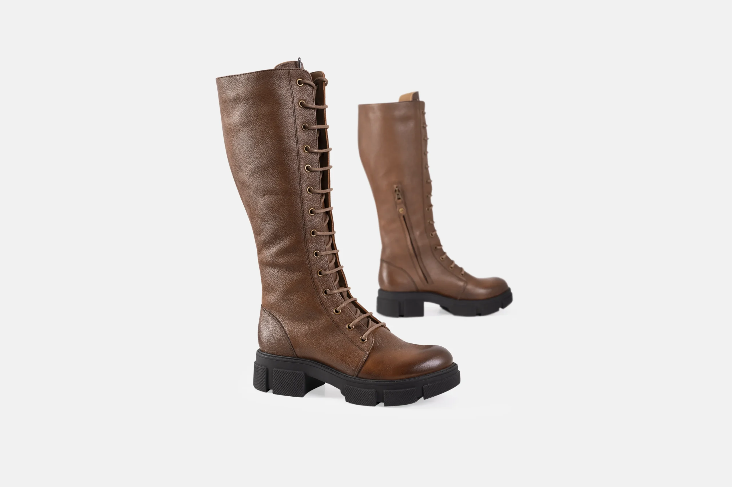 BOTAS MUJER CUERO BIGIONI CHARLOTTE MARRÓN ACORDONADOS - 4