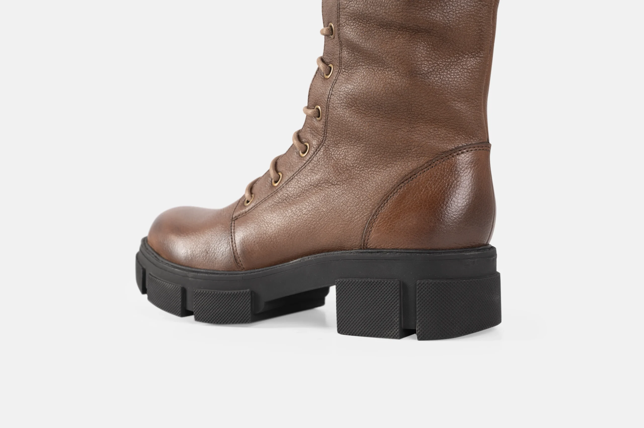 BOTAS MUJER CUERO BIGIONI CHARLOTTE MARRÓN ACORDONADOS - 5