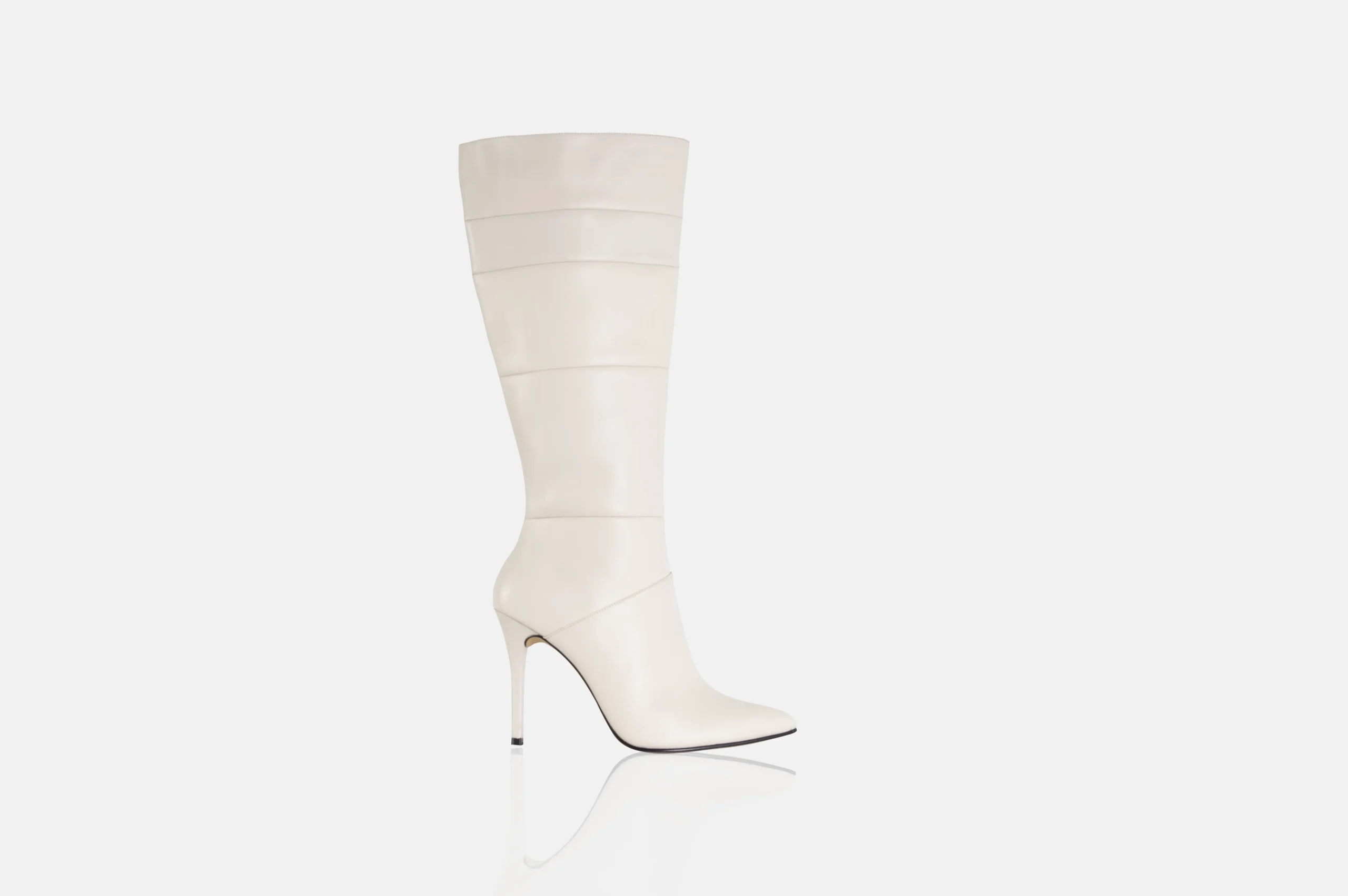BOTAS MUJER CUERO BIGIONI BL6 BEIGE   COSTURAS HORIZONTALES - 1