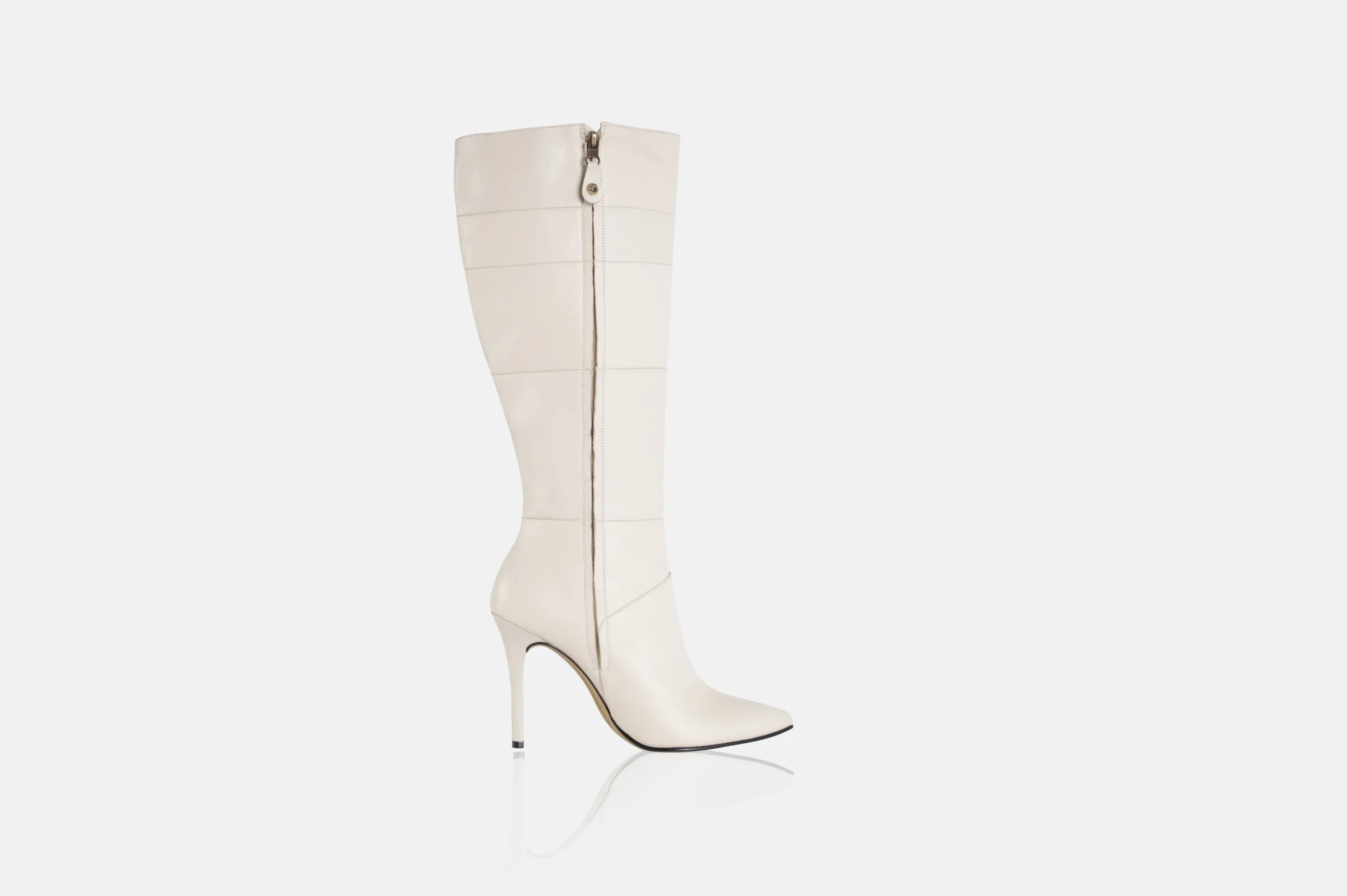 BOTAS MUJER CUERO BIGIONI BL6 BEIGE   COSTURAS HORIZONTALES - 3