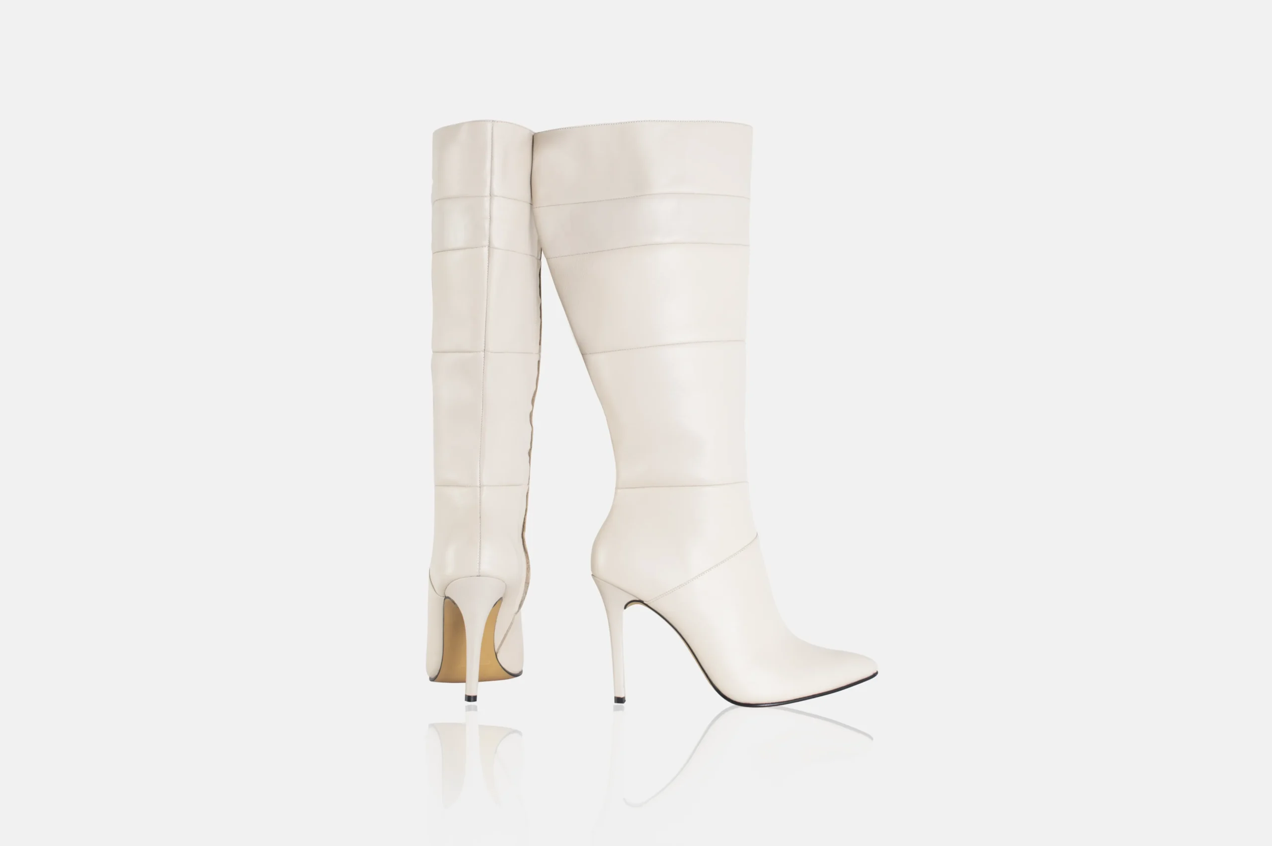 BOTAS MUJER CUERO BIGIONI BL6 BEIGE   COSTURAS HORIZONTALES - 4
