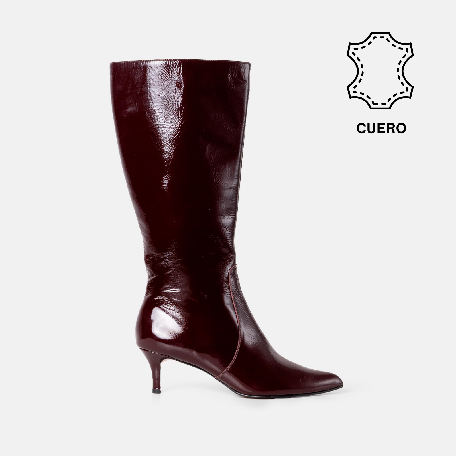 BOTAS MUJER CUERO BIGIONI LUCIANA BURDEO TACO BAJO - 1
