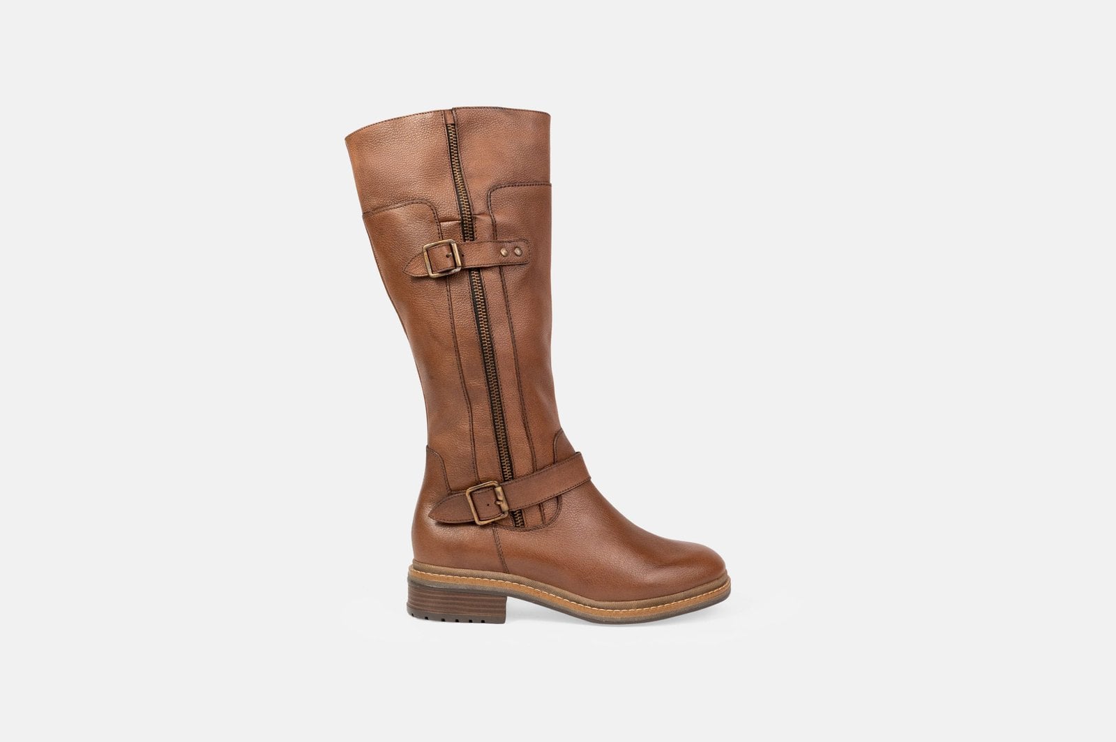 BOTAS MUJER CUERO BIGIONI BL22-02 CAFÉ CORREAS CON HEBILLAS - 1