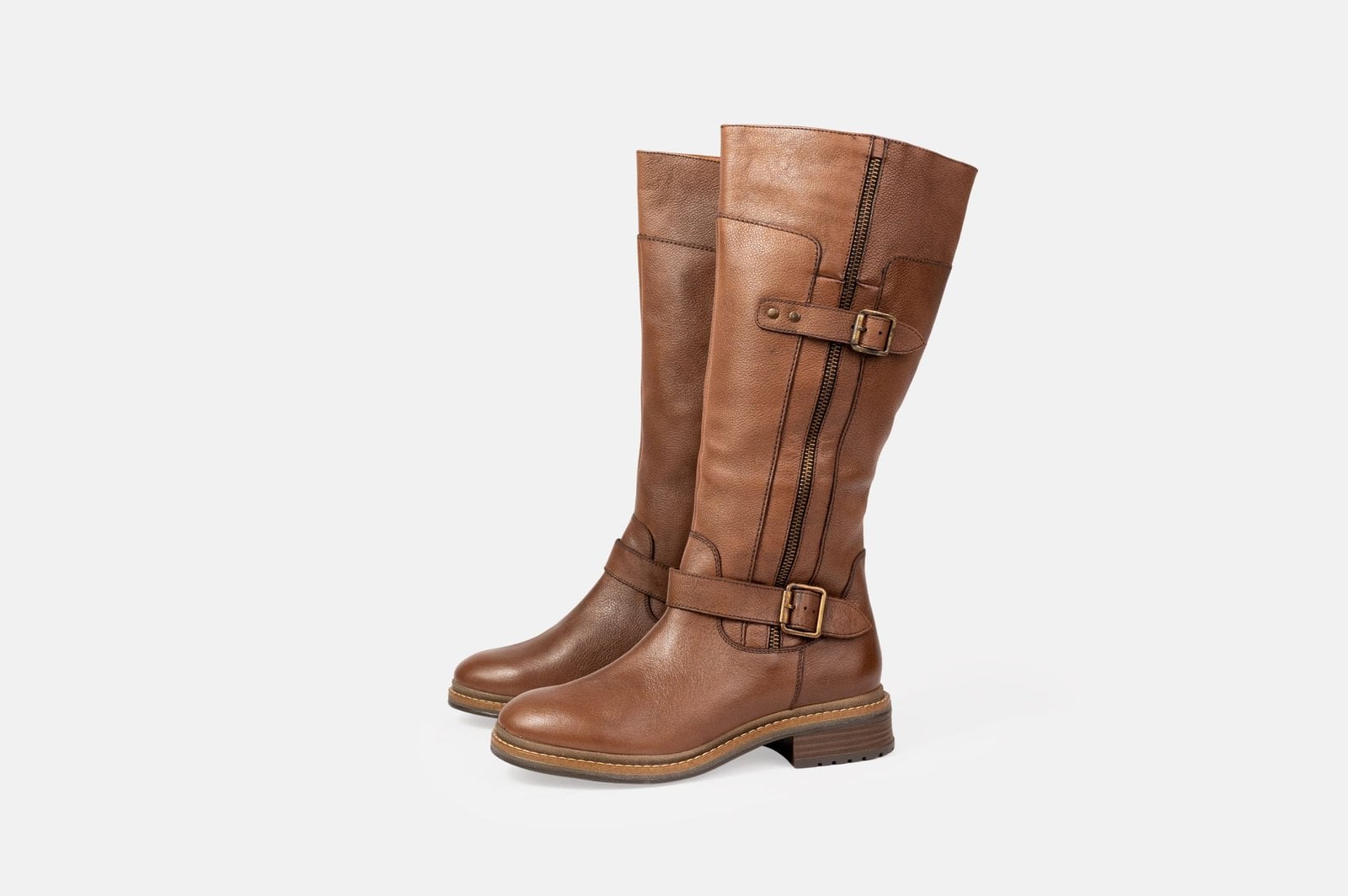 BOTAS MUJER CUERO BIGIONI BL22-02 CAFÉ CORREAS CON HEBILLAS - 4