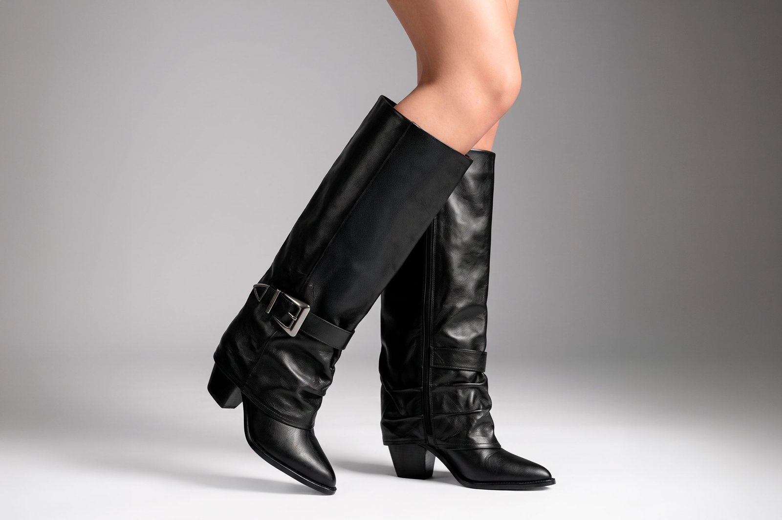 BOTAS MUJER CUERO BIGIONI MARINA NEGRO CORREAS CON HEBILLAS - 2