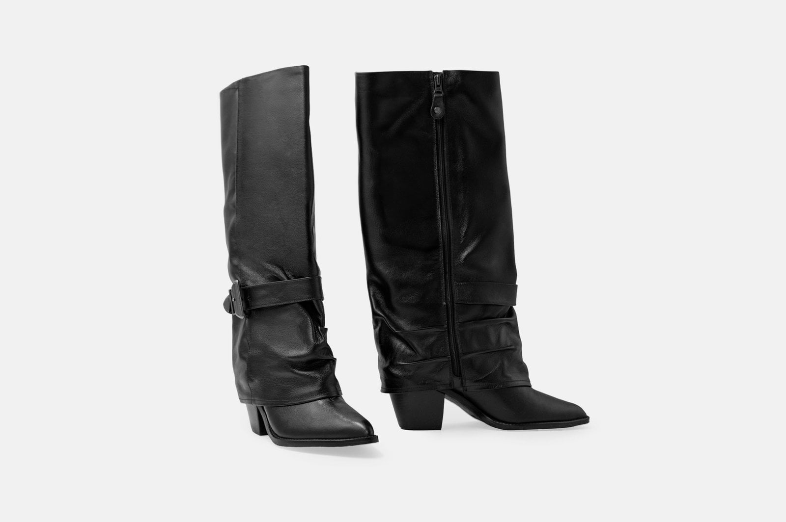 BOTAS MUJER CUERO BIGIONI MARINA NEGRO CORREAS CON HEBILLAS - 4