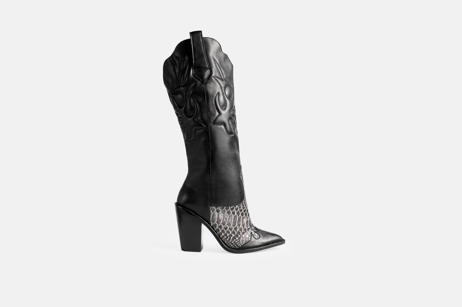 BOTAS MUJER CUERO BIGIONI BTL-TEX NEGRO BORDADOS EN RELIEVE - 1