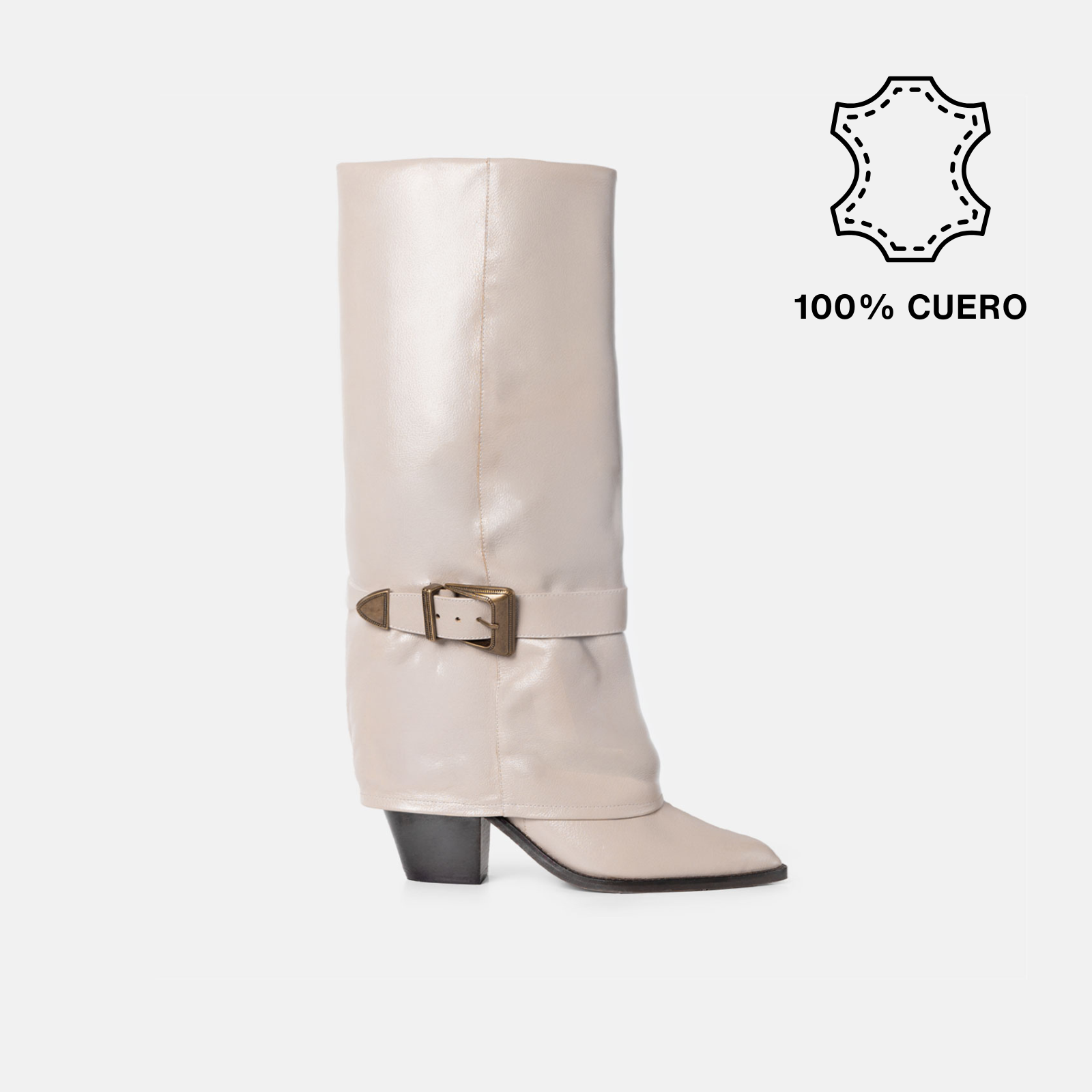 BOTAS MUJER CUERO BIGIONI MARINA OSTRA CORREAS CON HEBILLAS - 1