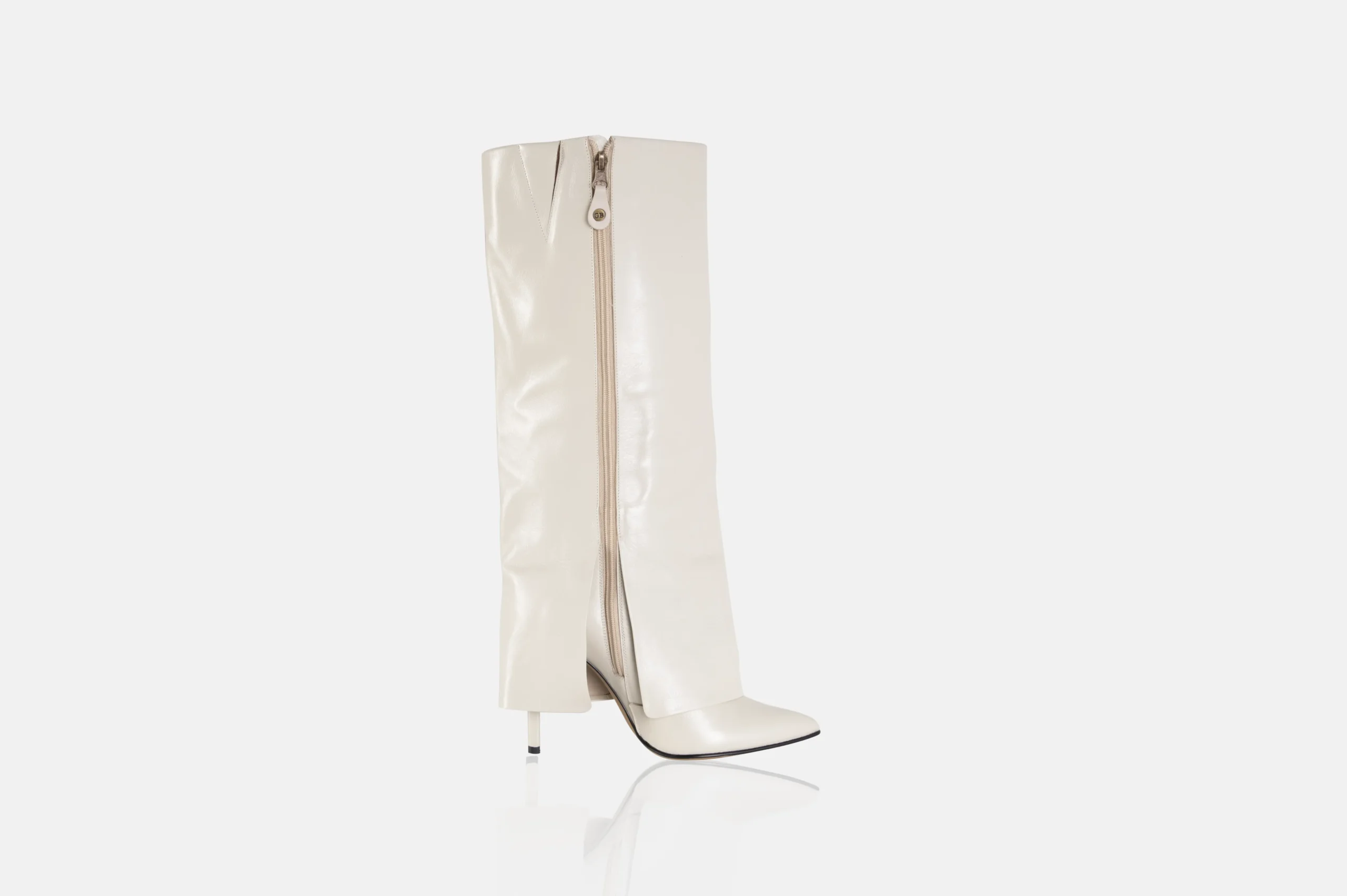 BOTAS MUJER CUERO BIGIONI COPELLO BEIGE ESTILO POLAINA - 3