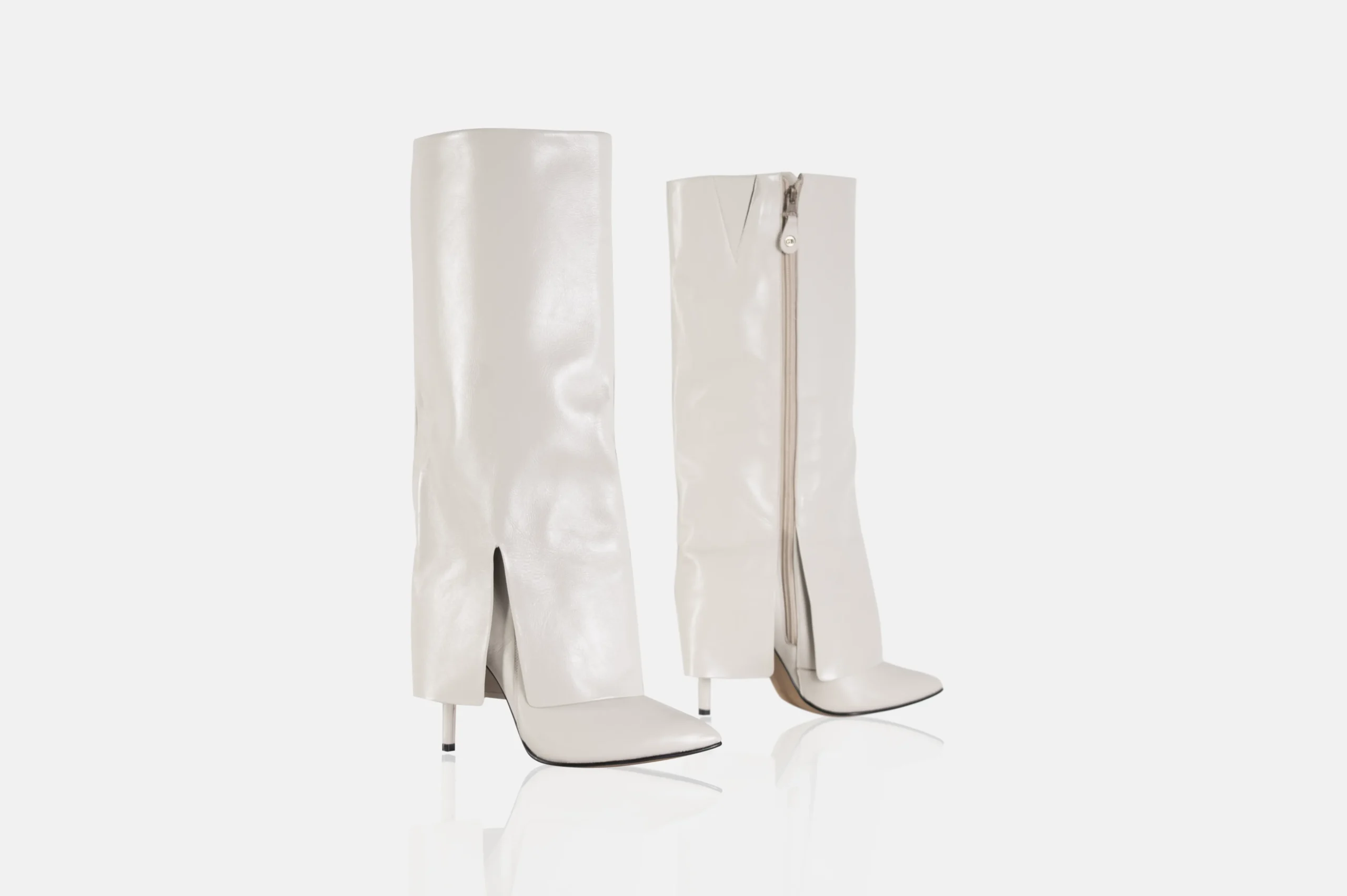 BOTAS MUJER CUERO BIGIONI COPELLO BEIGE ESTILO POLAINA - 4