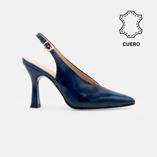 STILETTOS MED-26-90 CUERO CHAROL AZUL - 1