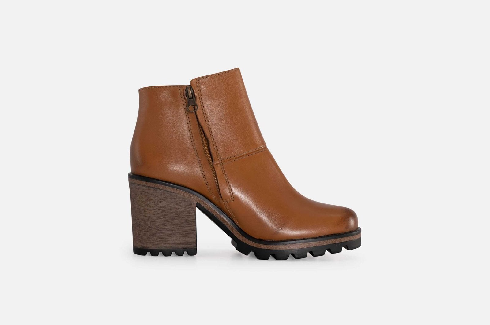 BOTINES MUJER CUERO BIGIONI BTPL13 NATURAL ESTILO CLÁSICO MODERNO - 1