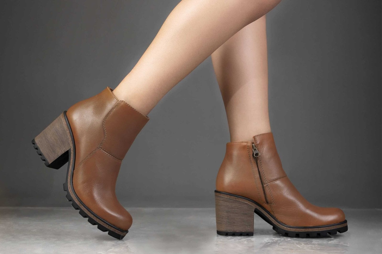 BOTINES MUJER CUERO BIGIONI BTPL13 NATURAL ESTILO CLÁSICO MODERNO - 2
