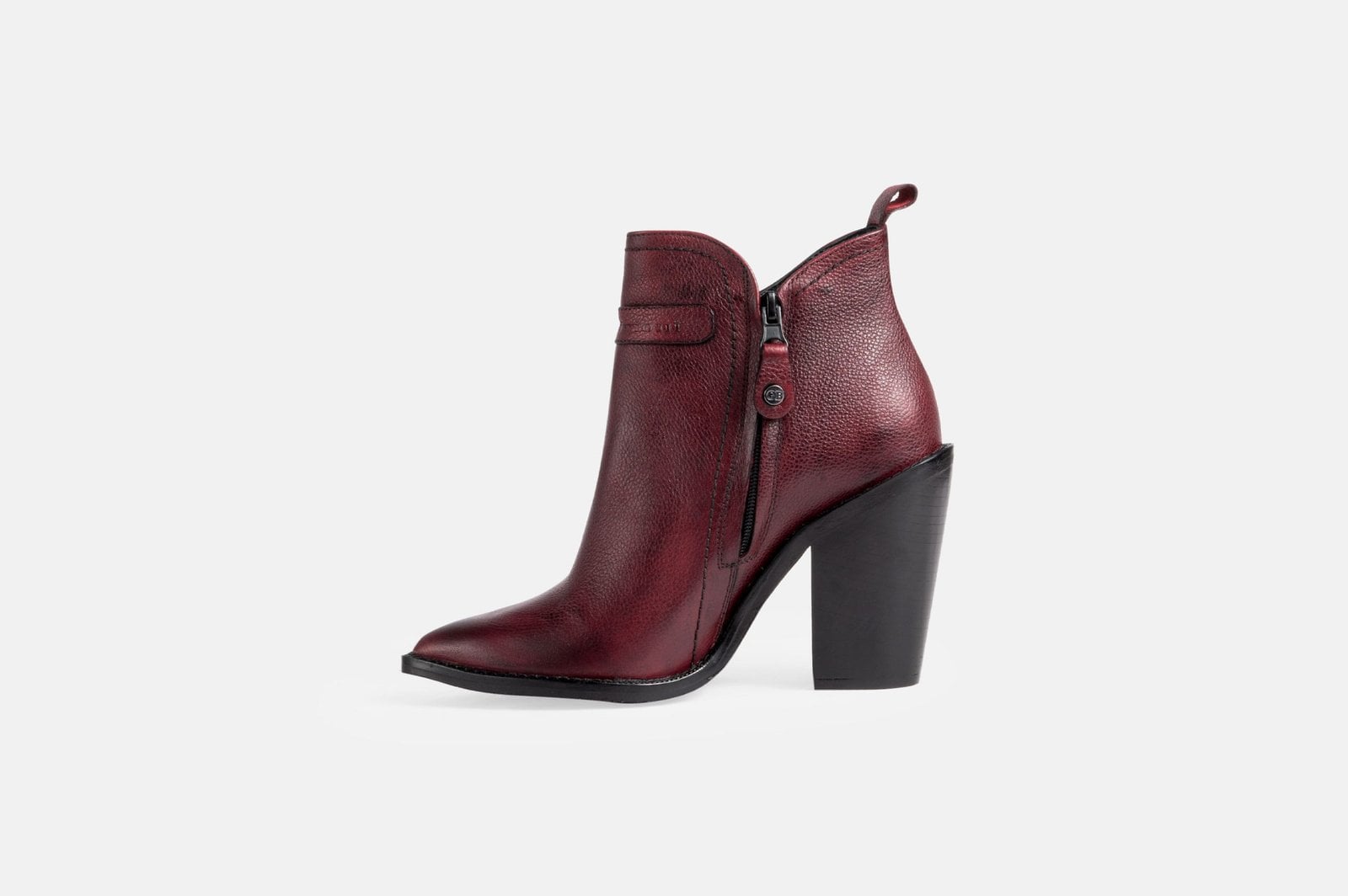 BOTINES MUJER CUERO BIGIONI BTEX23 VINO ESTILO TEXANAS - 4
