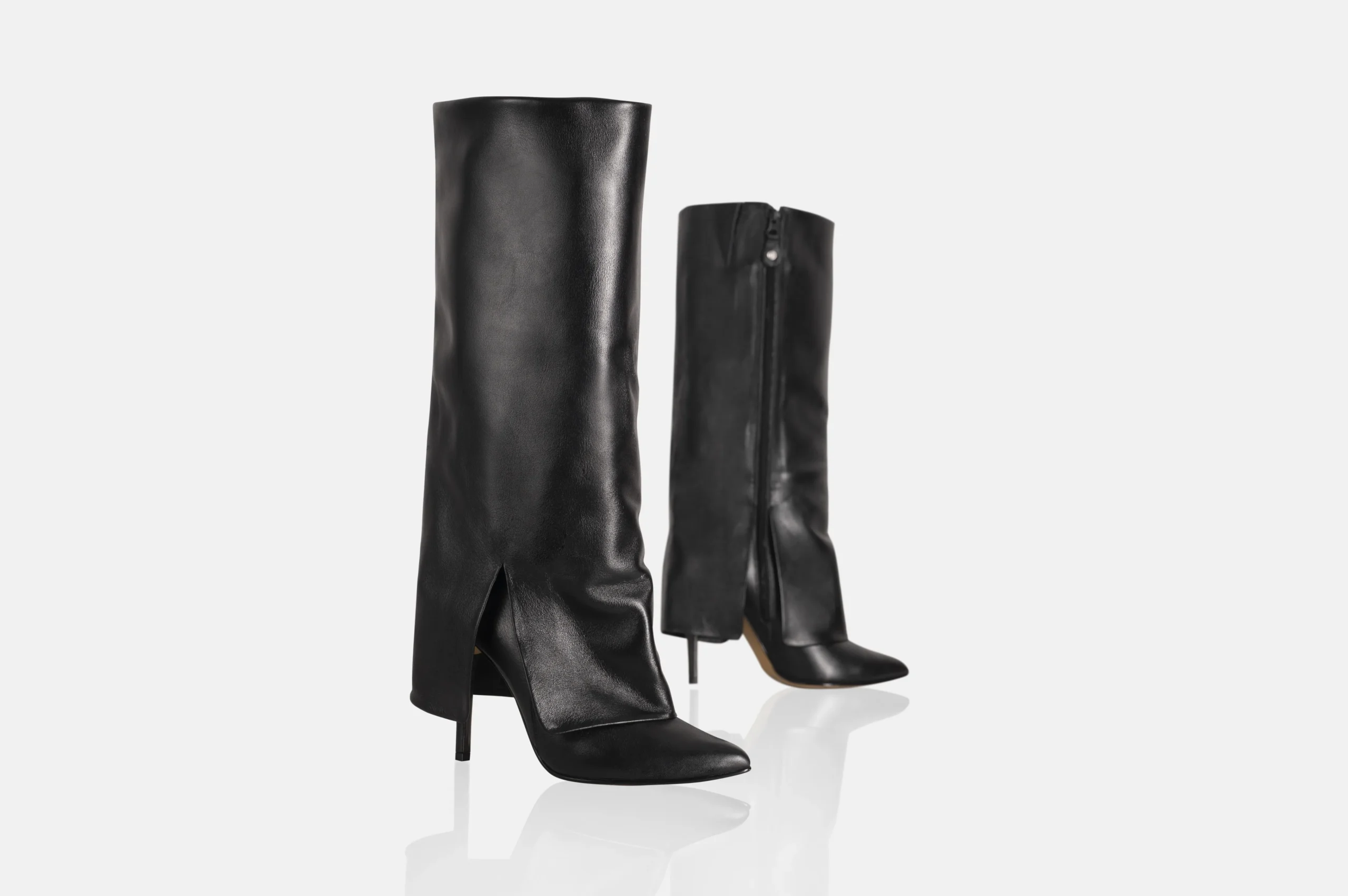 BOTAS MUJER CUERO BIGIONI COPELLO NEGRO ESTILO POLAINA - 4
