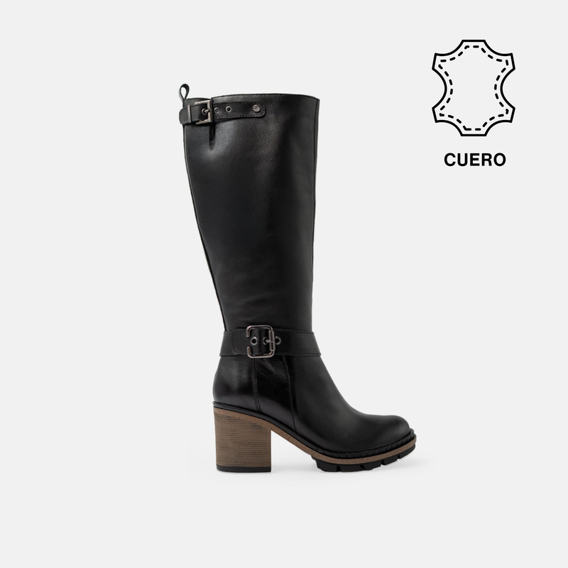 BOTAS MUJER CUERO BIGIONI CLARISSA NEGRO 2 CORREAS - 1