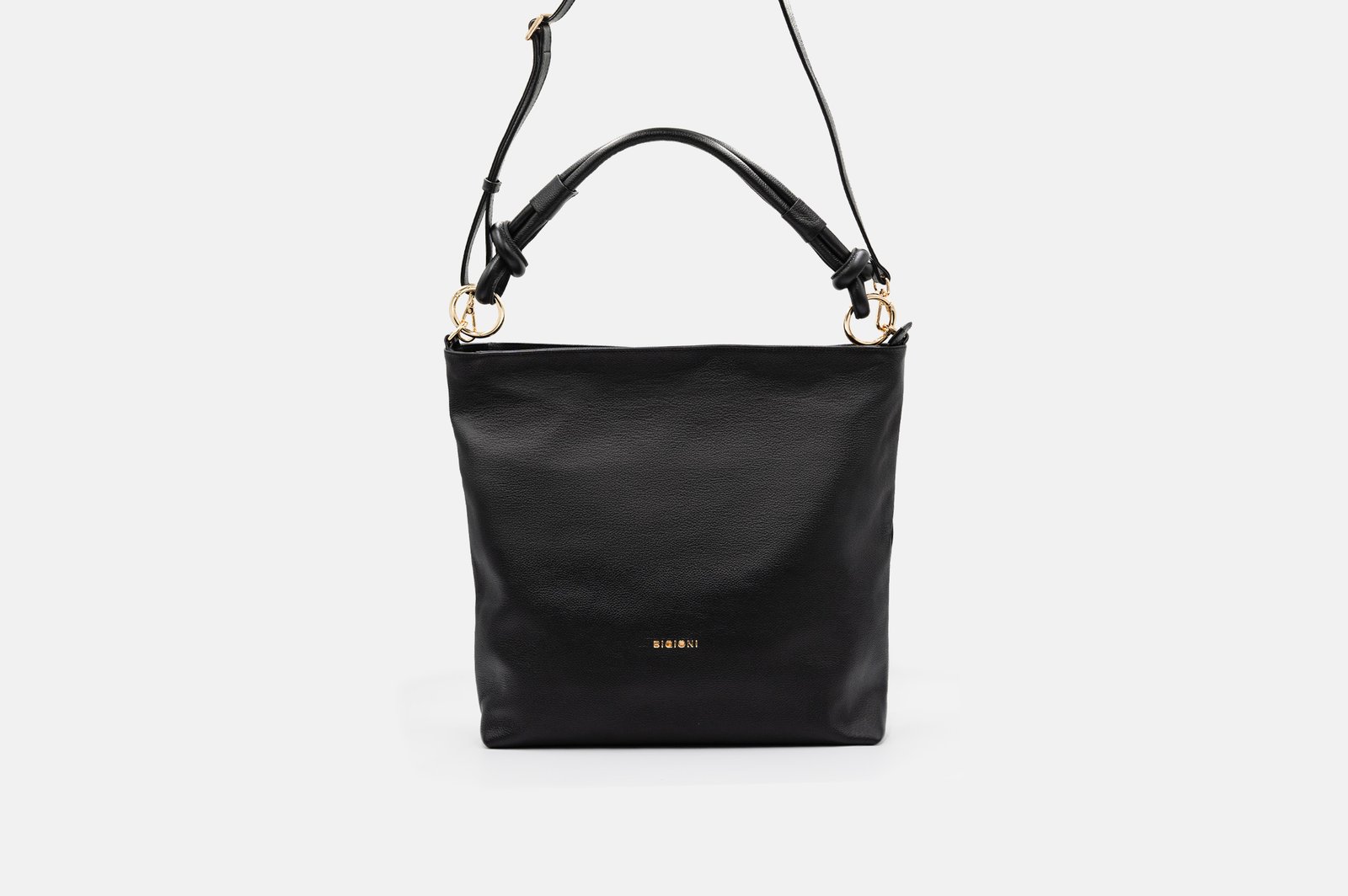 CARTERA MUJER CUERO BIGIONI CART-12-26 NEGRO + CORREA Y HEBILLAS - 1
