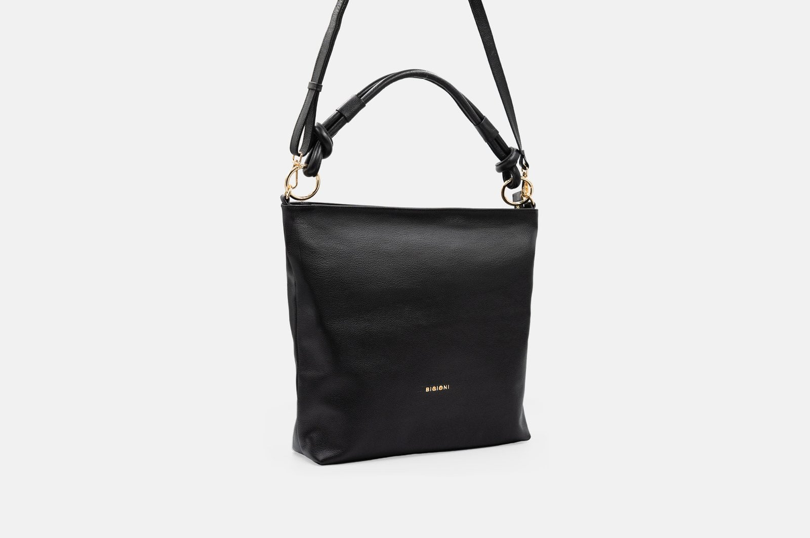 CARTERA MUJER CUERO BIGIONI CART-12-26 NEGRO + CORREA Y HEBILLAS - 2