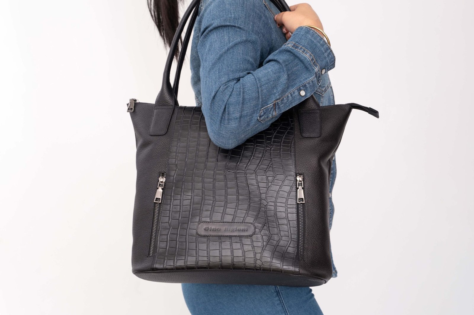 CARTERA MUJER CUERO BIGIONI CART-09-23 NEGRO + CORREA Y HEBILLAS - 4