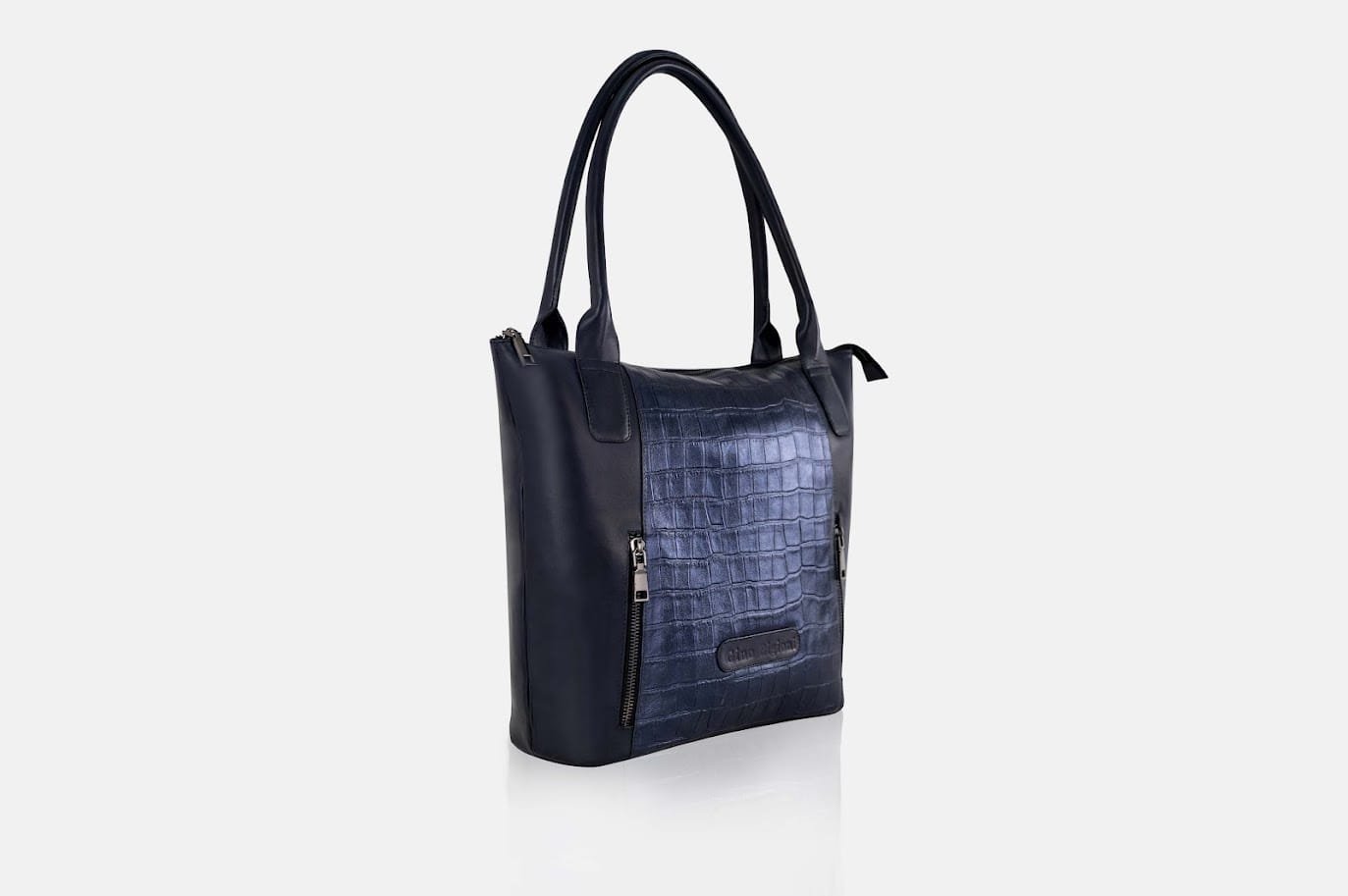 CARTERA MUJER CUERO BIGIONI CART-09-23 AZUL + CORREA Y HEBILLAS - 3