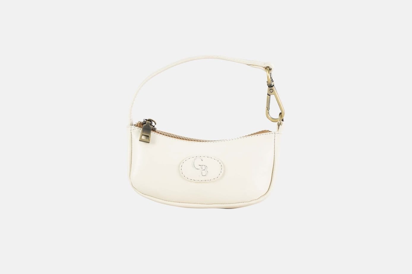 MONEDERO MUJER CUERO BIGIONI SENCILLERA HUESO + CORREA Y HEBILLAS - 1