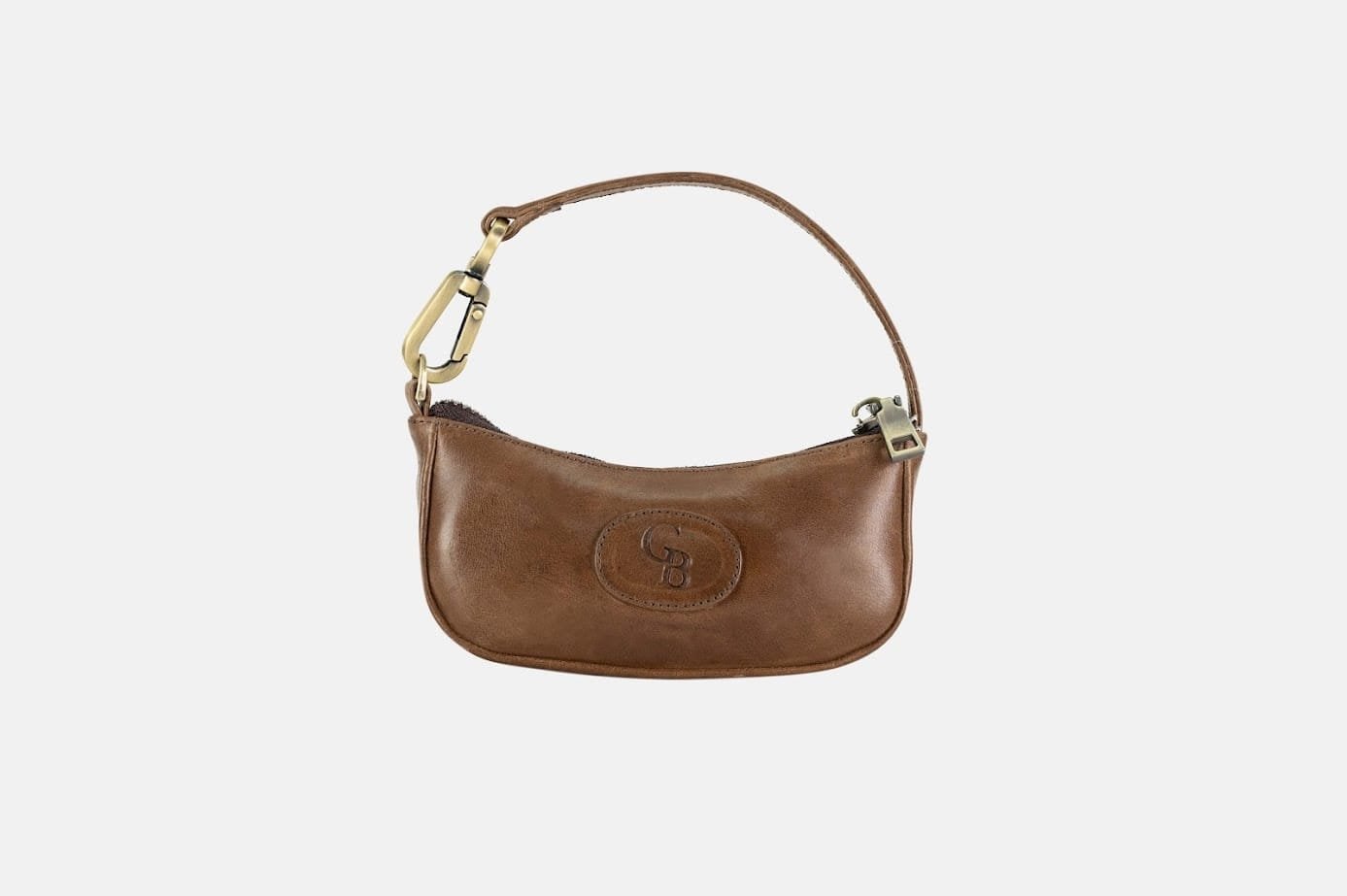 MONEDERO MUJER CUERO BIGIONI SENCILLERA TAUPE + CORREA Y HEBILLAS - 1