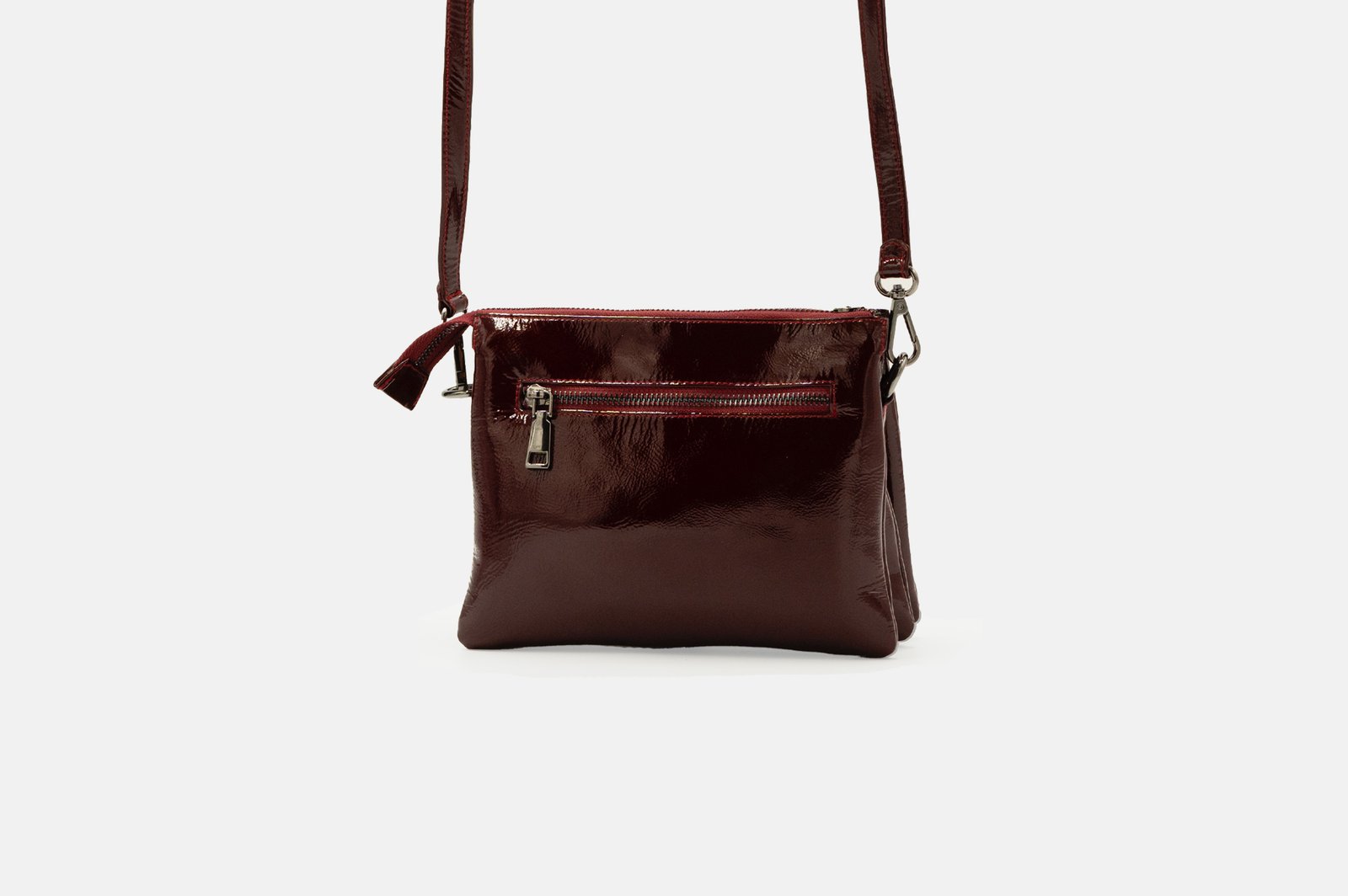 MORRAL MUJER CUERO BIGIONI MR-08-26 VINO + CORREA Y HEBILLAS - 4
